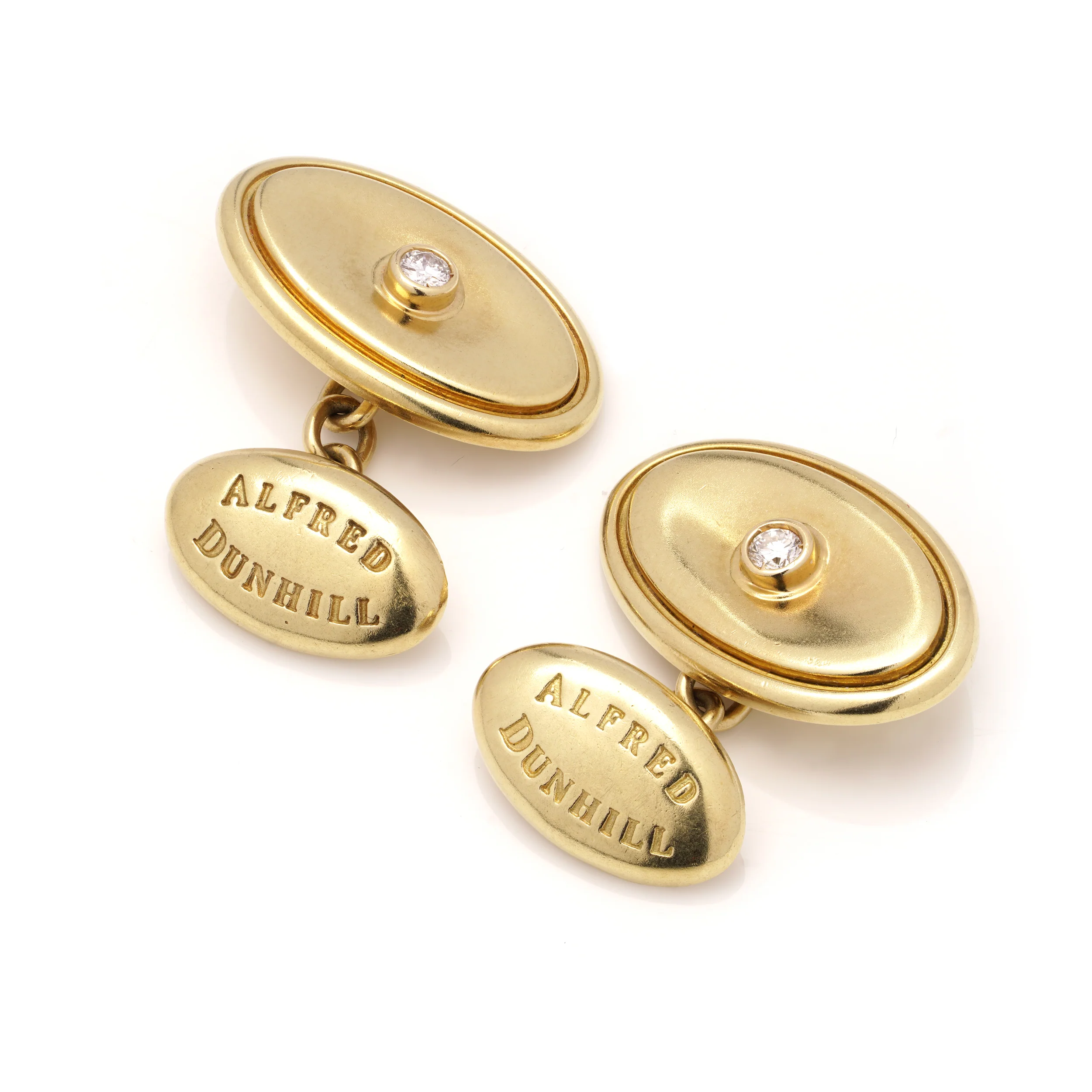 Gold & Diamond Cufflinks by Alfred Dunhill - Image 3