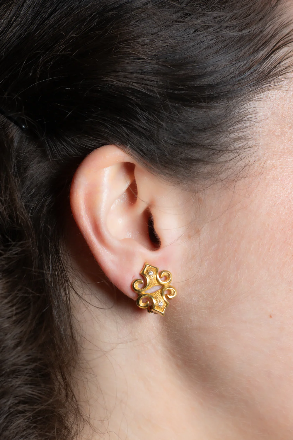Gold & Diamond Earrings - Image 3