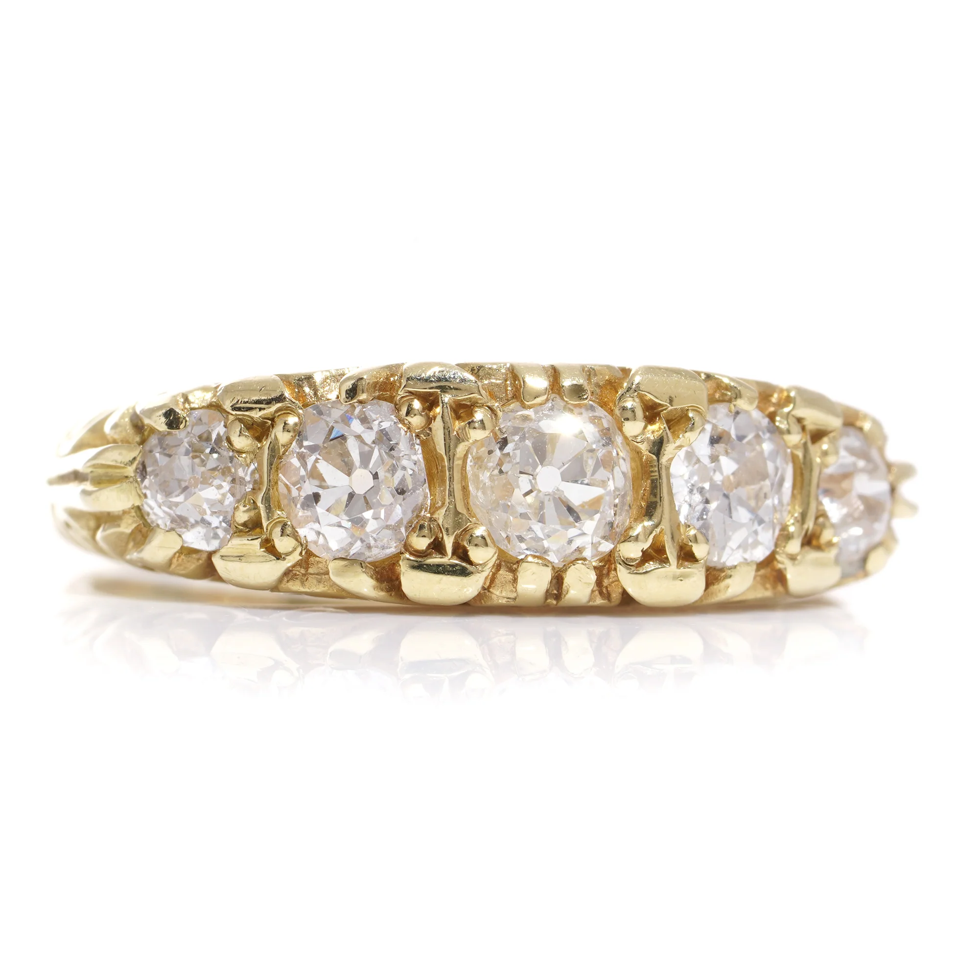 Gold & Diamond Five Stone Ring - Image 4
