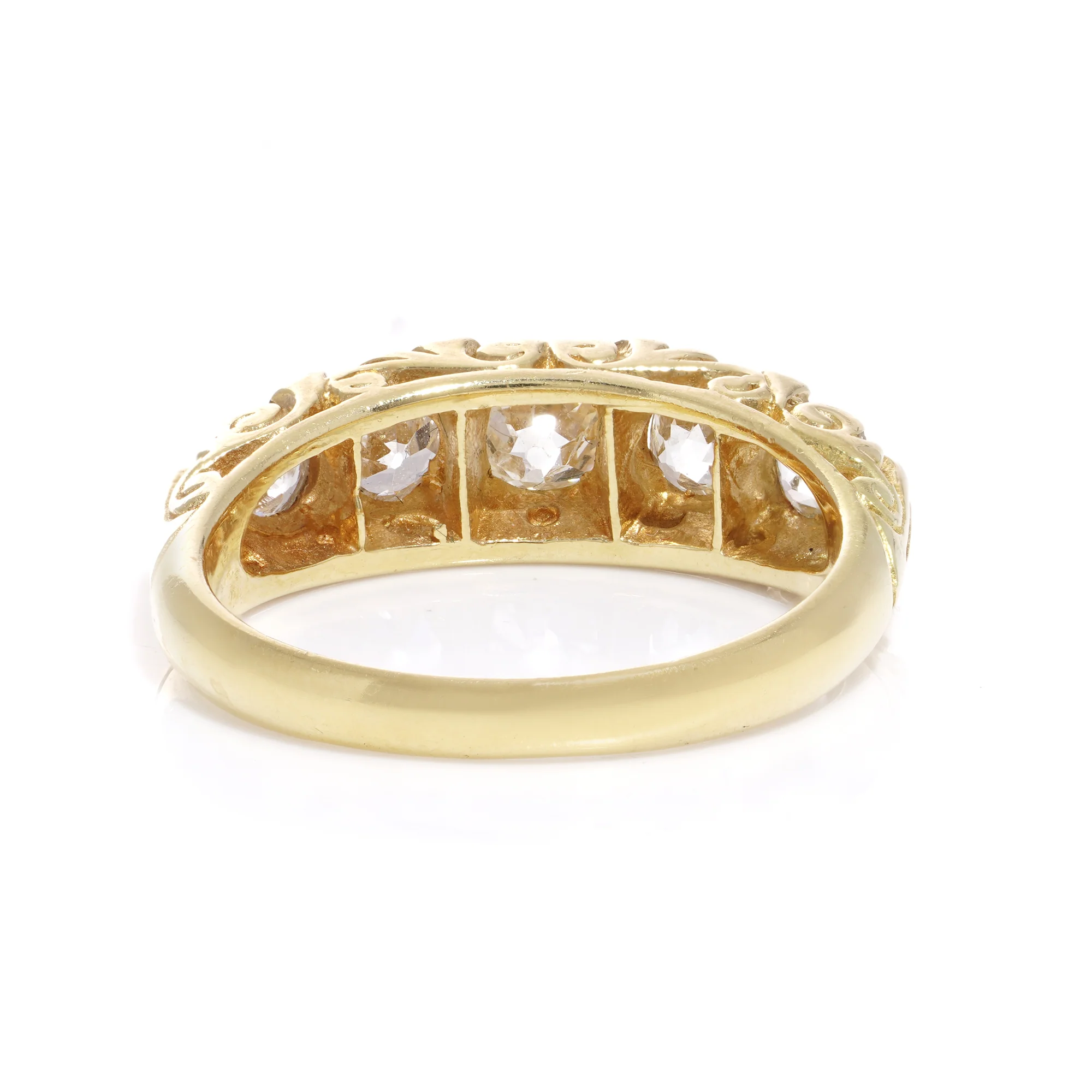 Gold & Diamond Five Stone Ring - Image 5