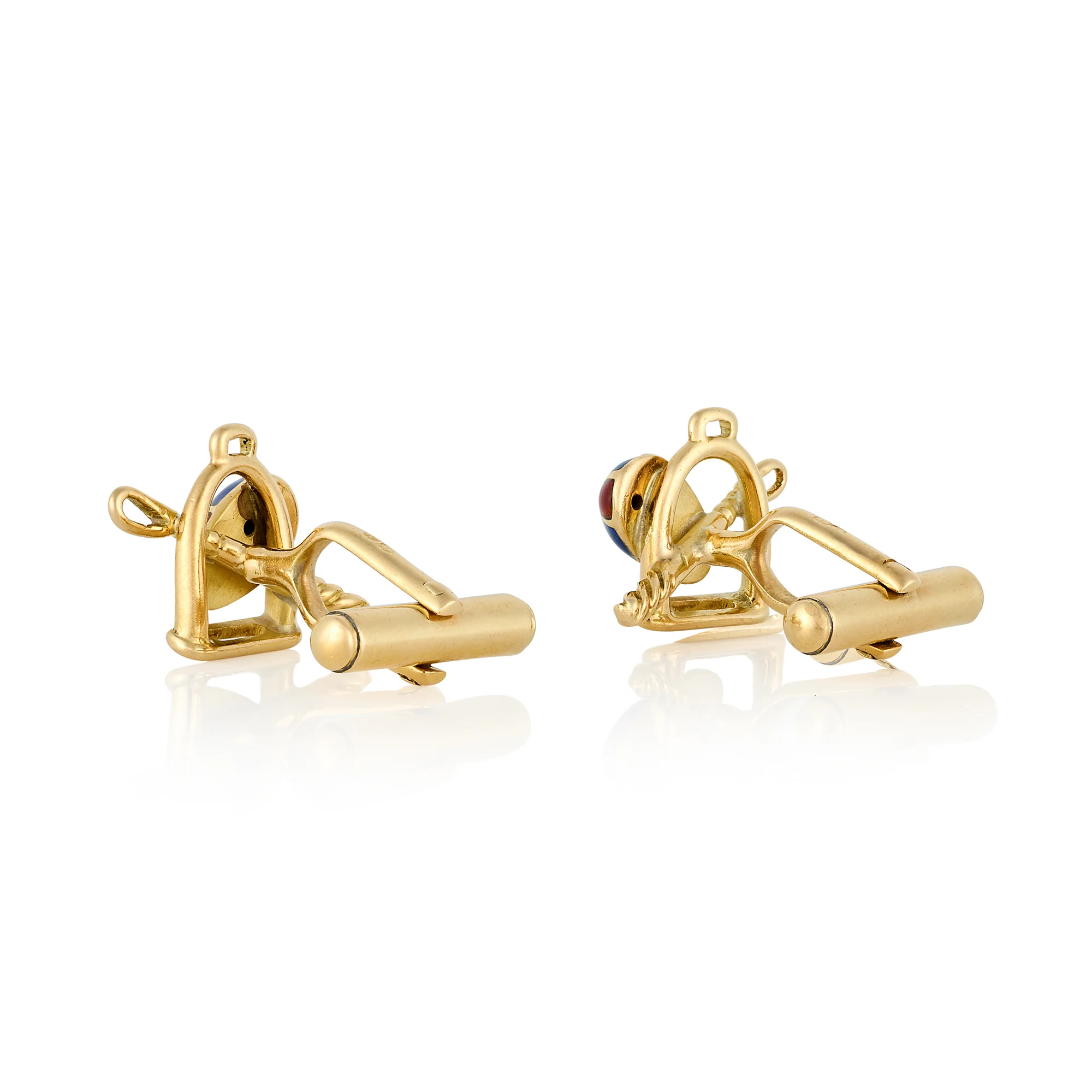 Gold & Enamel Equestrian Cufflinks - Image 3