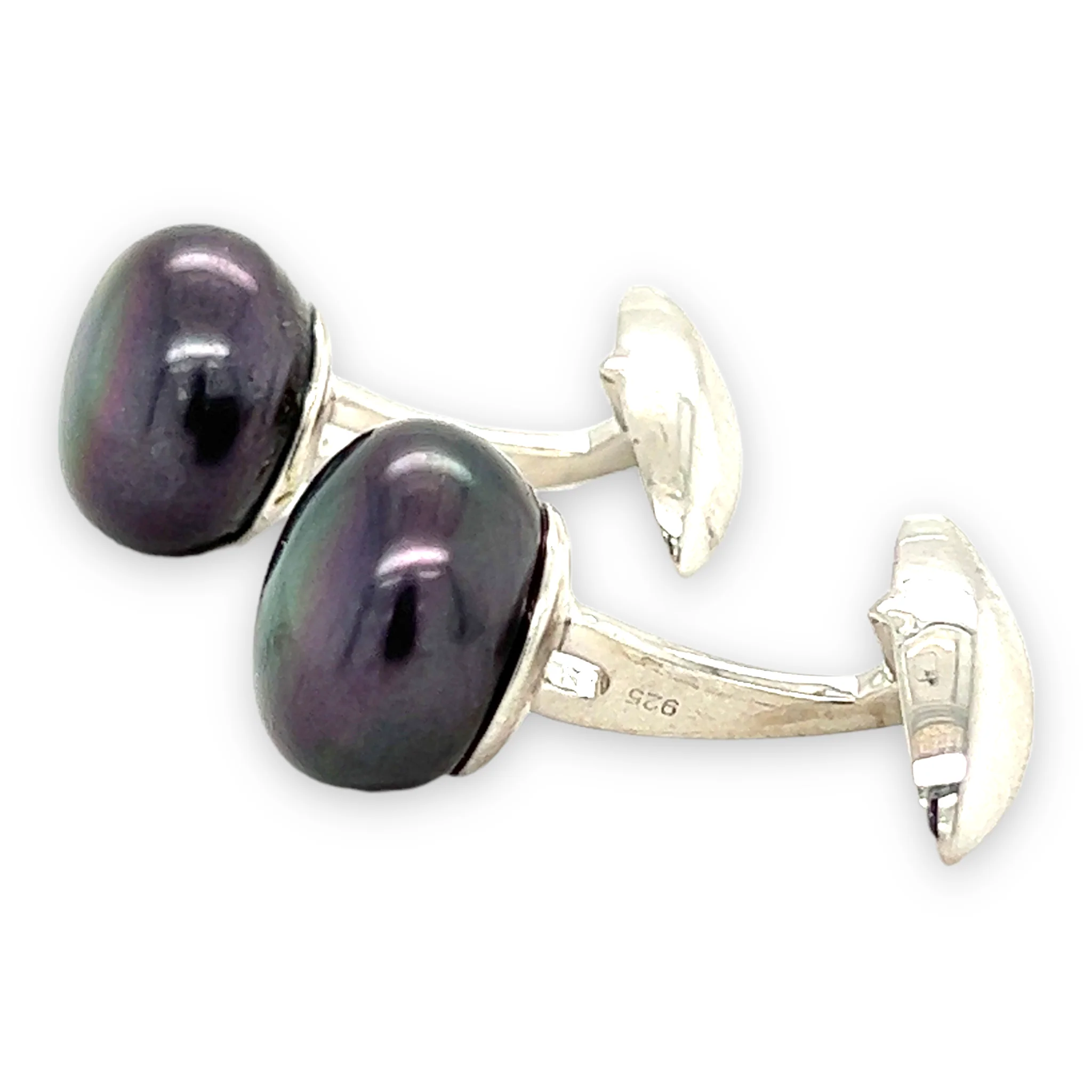 Grey Button Pearl Cufflinks - Image 3