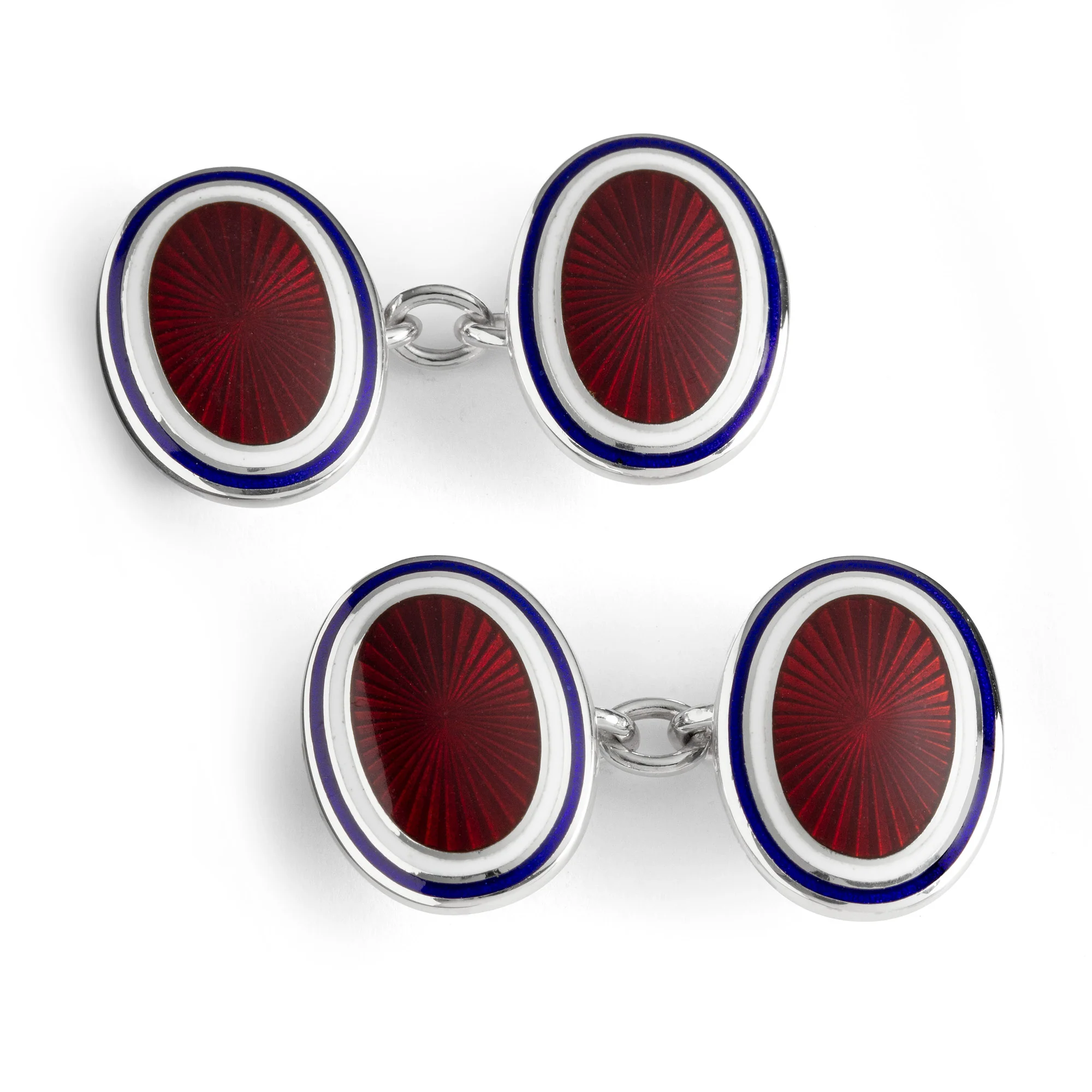 Hand Enameled Sterling Silver "Sunburst" Cufflinks - Image 3