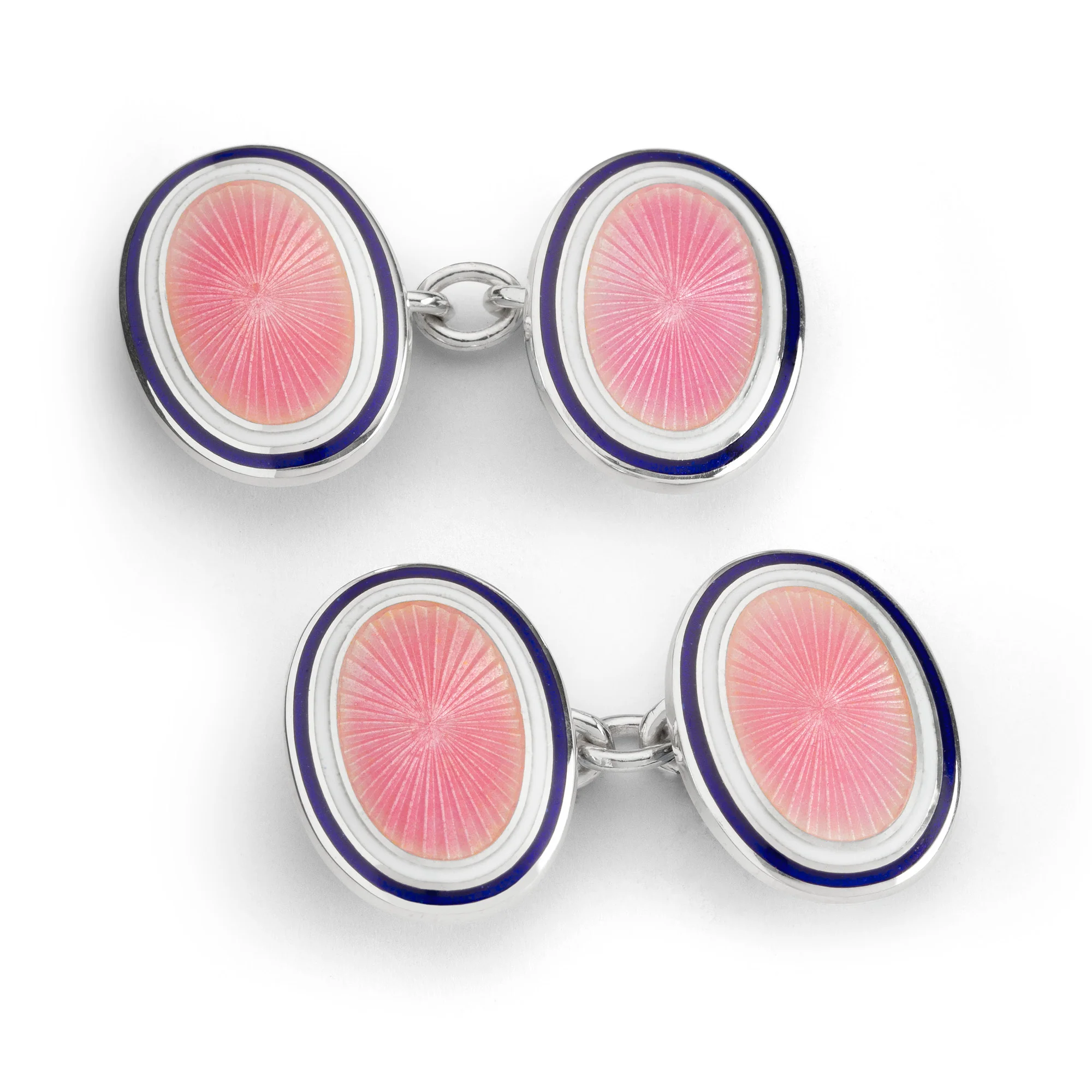 Hand Enameled Sterling Silver "Sunburst" Cufflinks - Image 4
