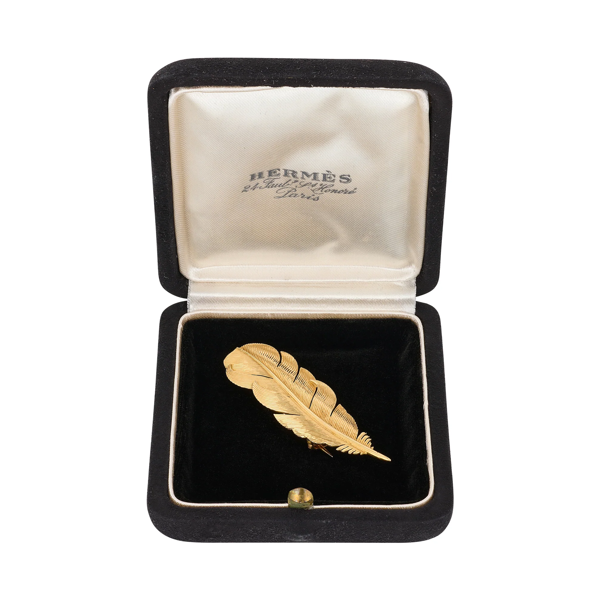 Hermes 18ct Gold Feather Brooch, 1950's - Image 3