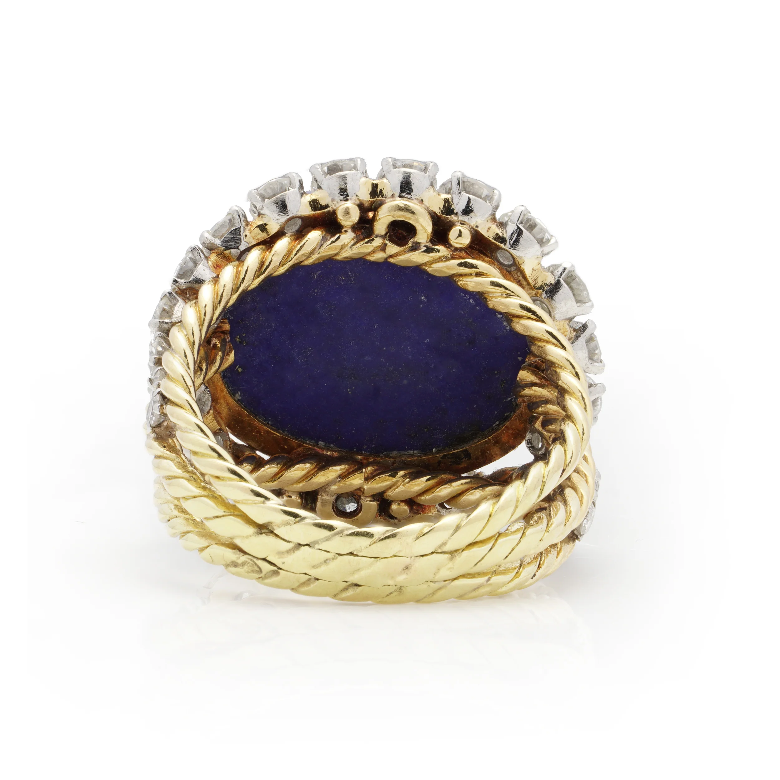 Lapis Lazuli & Diamond Ring, French - Image 4