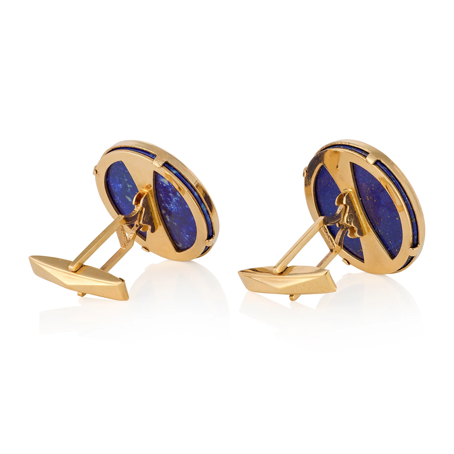 Large Lapis Lazuli & Rose Gold Cufflinks - Image 3