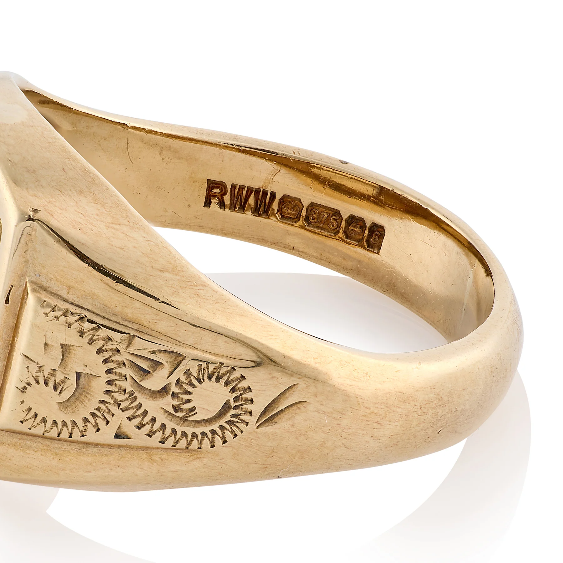 Masonic Square & Compass Swivel Signet Ring - Image 4