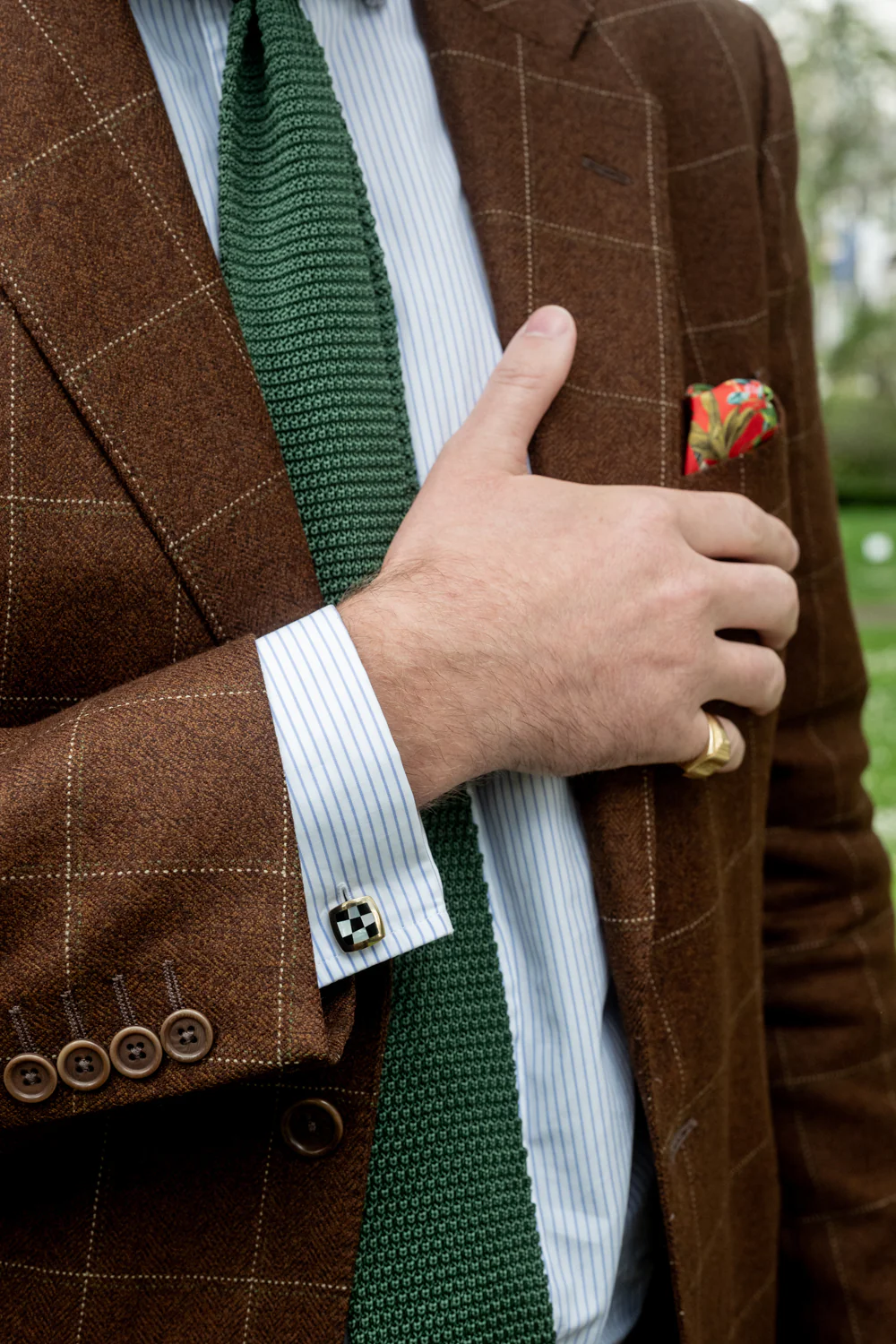 Onyx & Mother of Pearl Chequered Cufflinks - Image 4