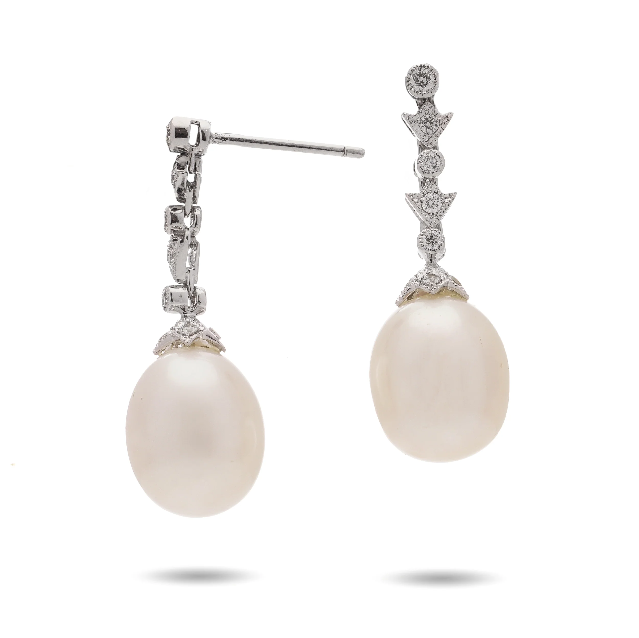 Pearl and Diamond Earrings - Image 3