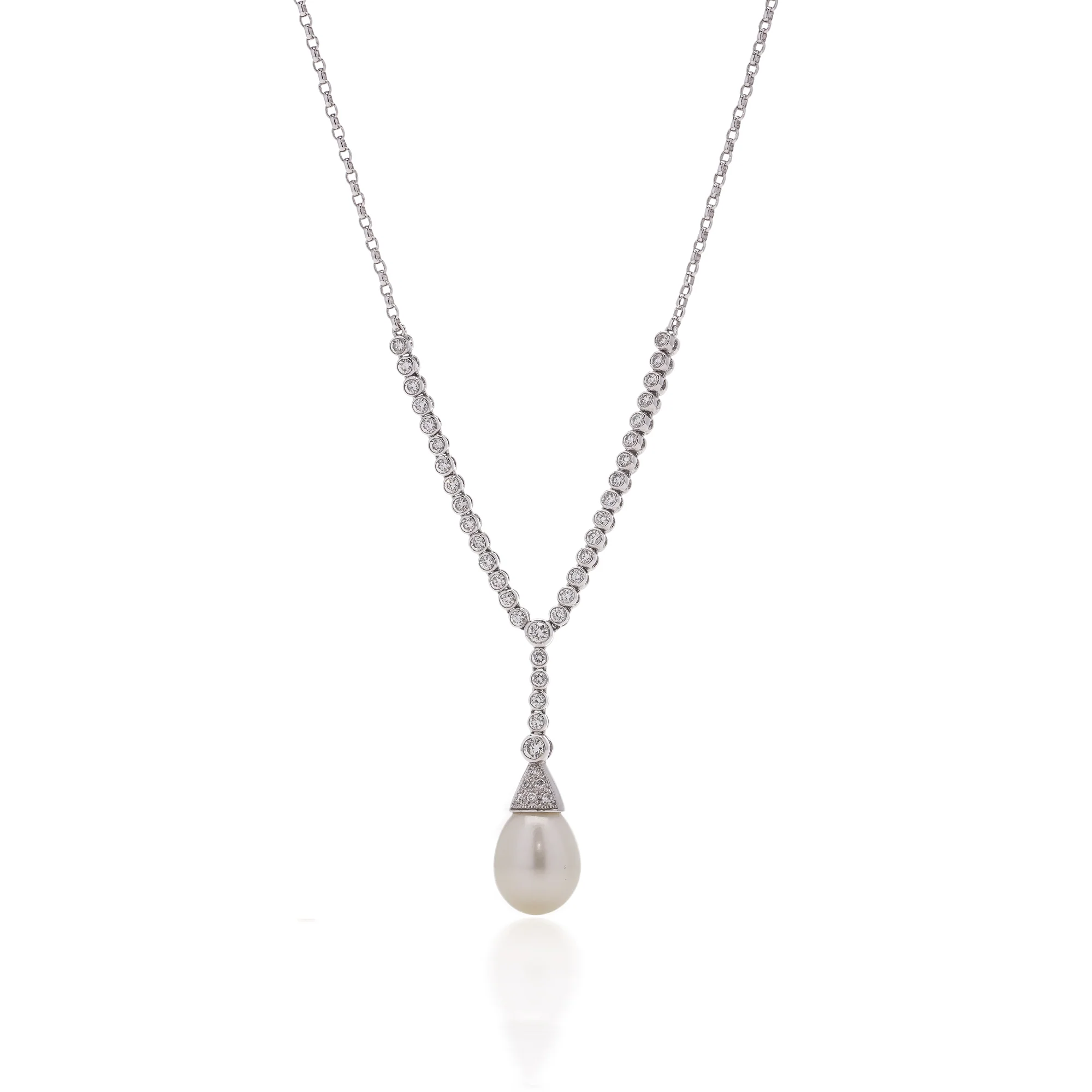 Pearl & Diamond Necklace - Image 5
