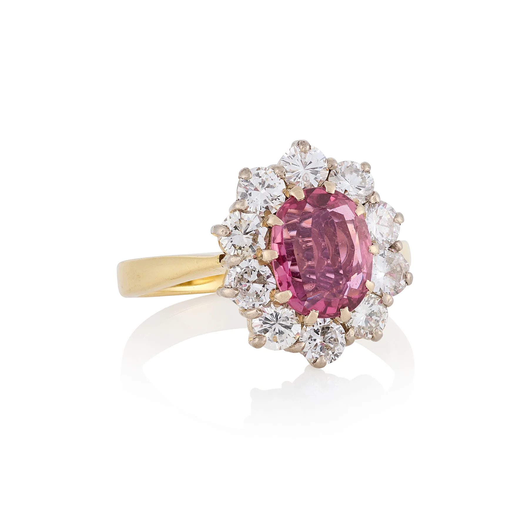 Pink Sapphire and Diamond Engagement Ring - Image 3