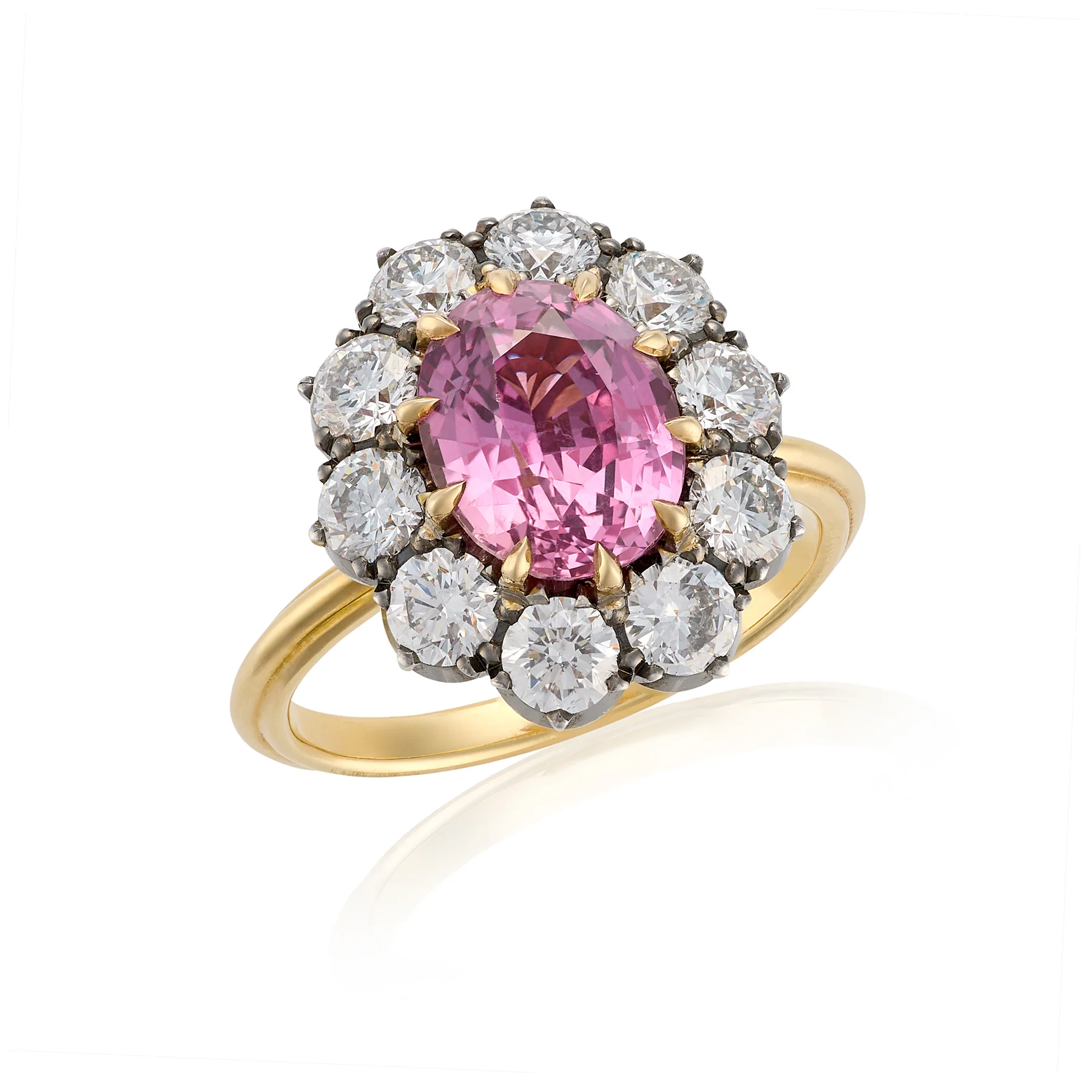 Pink Sapphire & Diamond Georgian Revival Ring - Image 2
