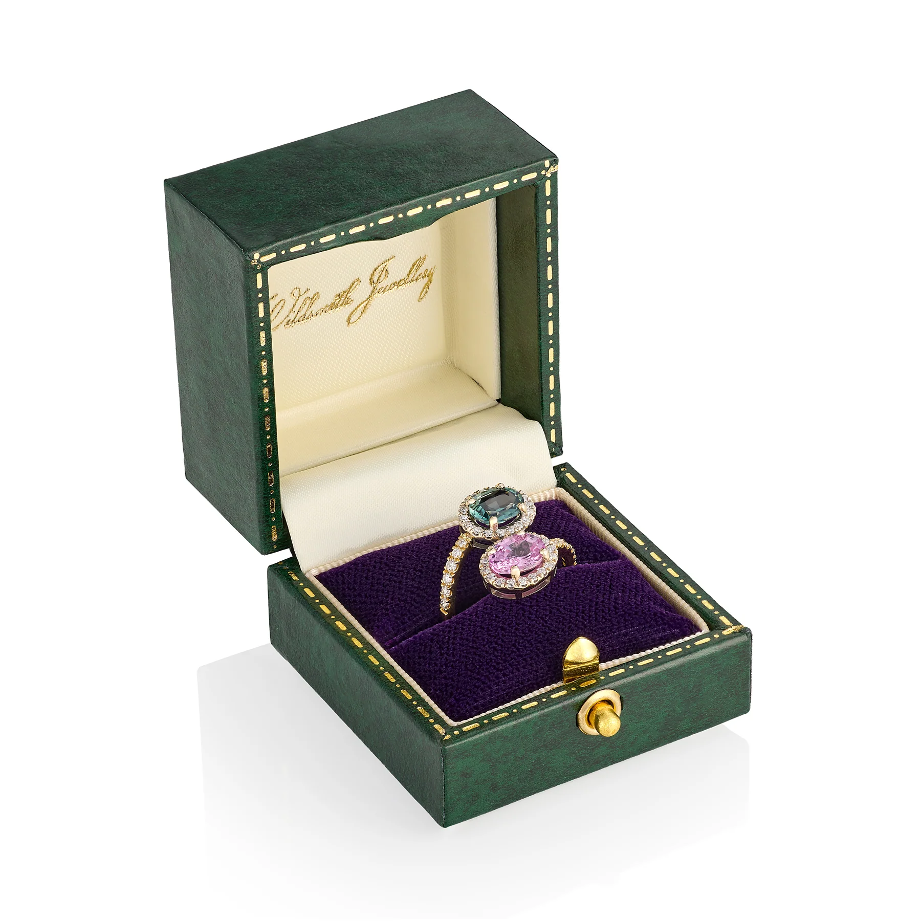 Pink & Teal Sapphire 'Toi et moi' Ring - Image 4