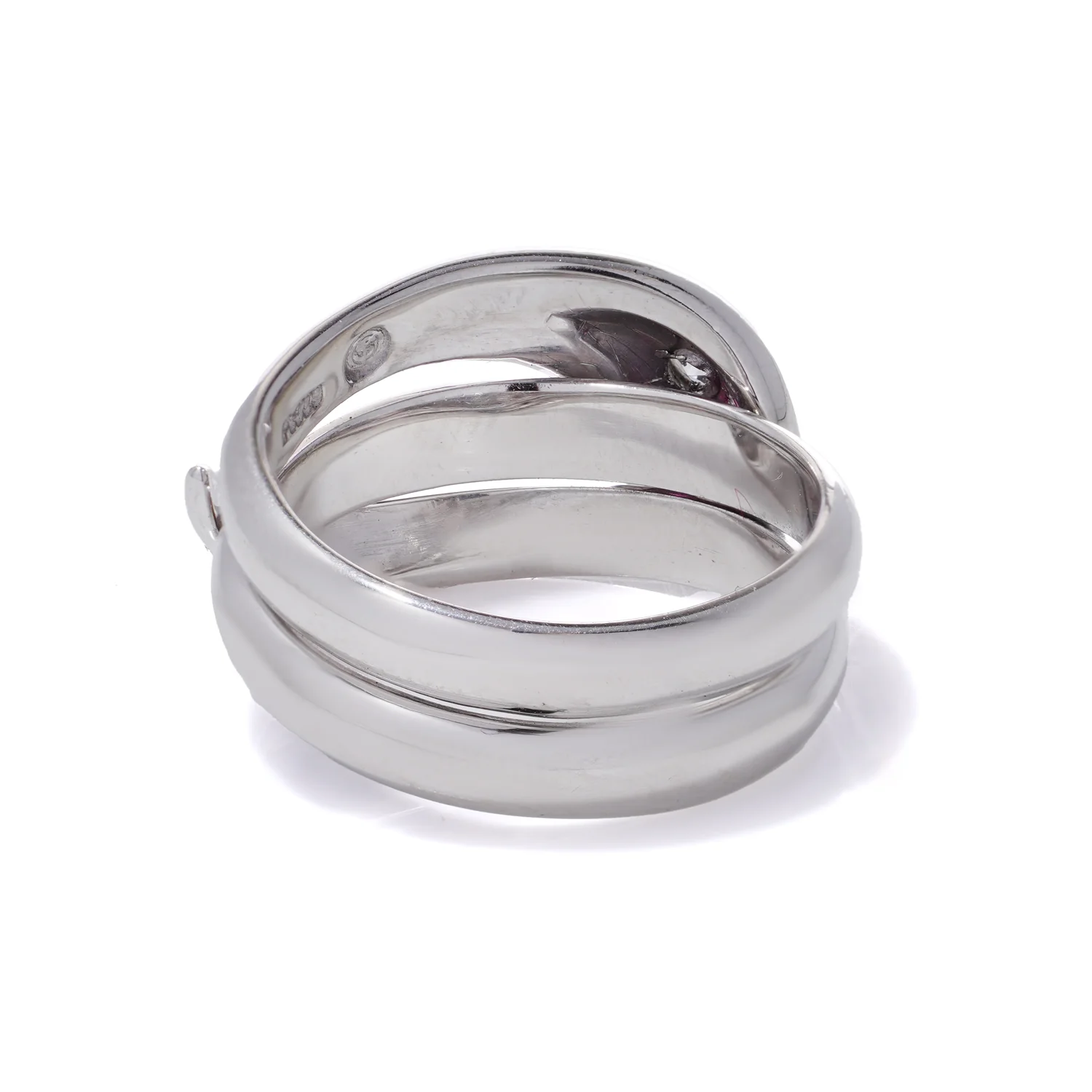 Platinum, Ruby & Diamond Snake Ring - Image 4