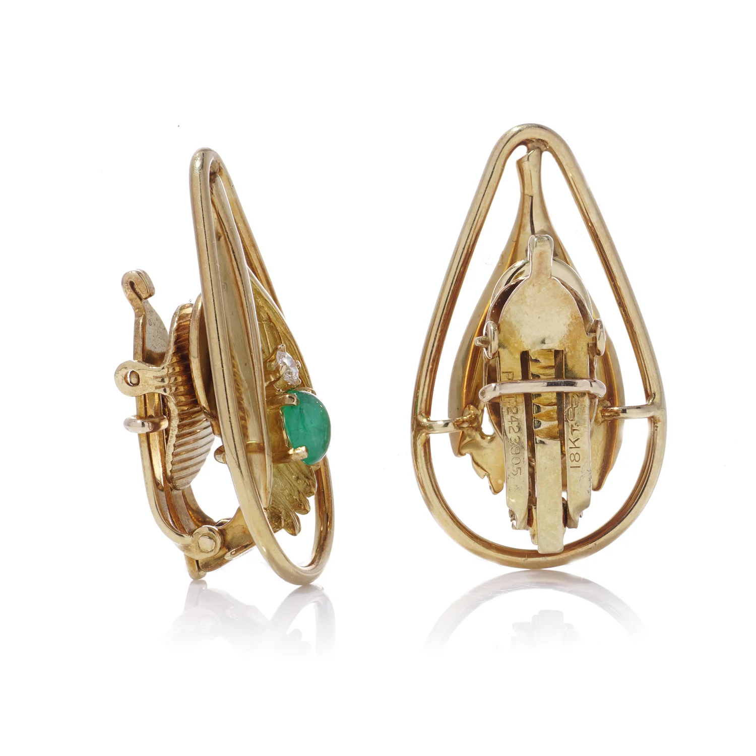 Raymond Yard, Emerald & Diamond Earrings - Image 4