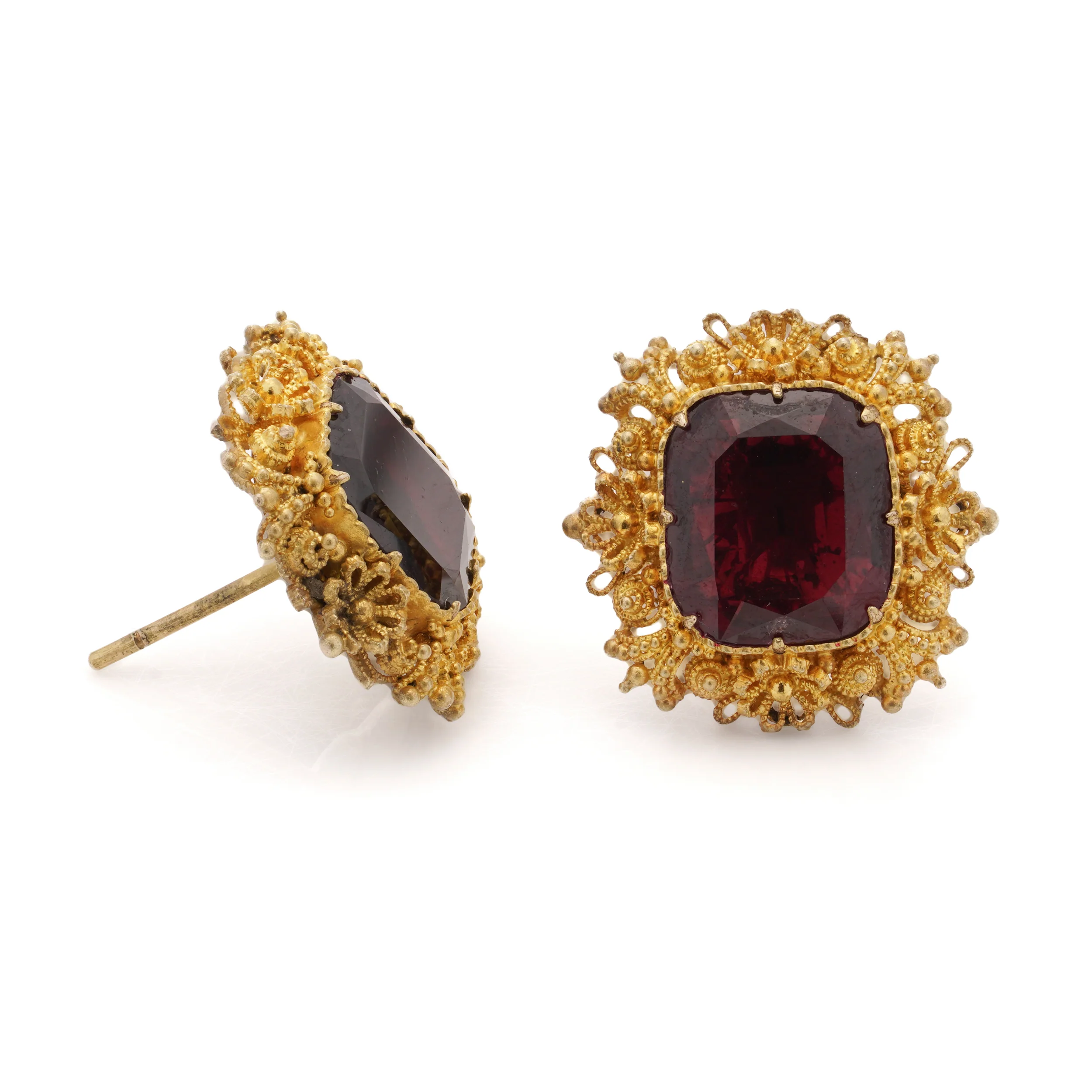Regency Gold & Garnet Earrings - Image 3