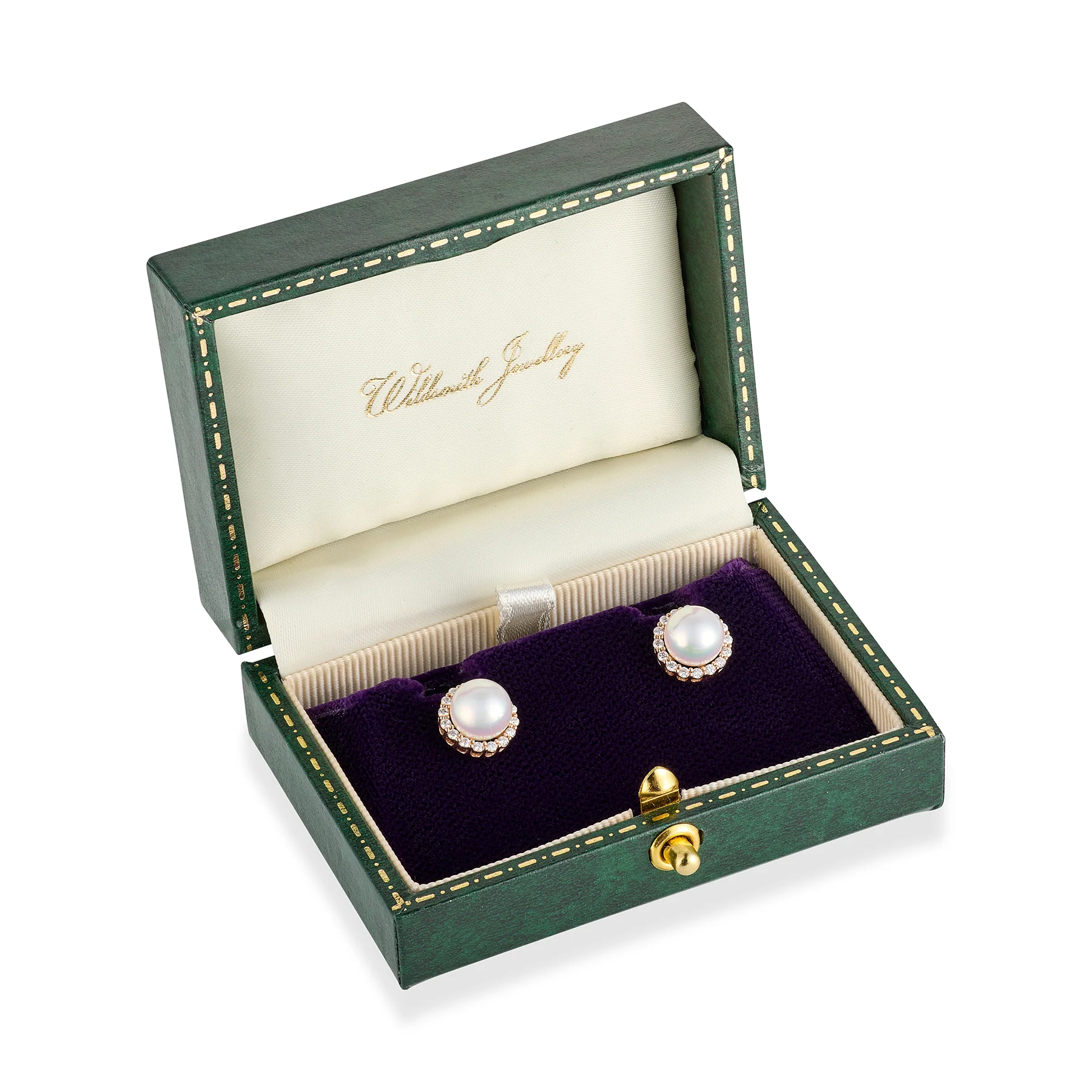Rose Gold Akoya Pearl & Diamond Earrings - Image 3