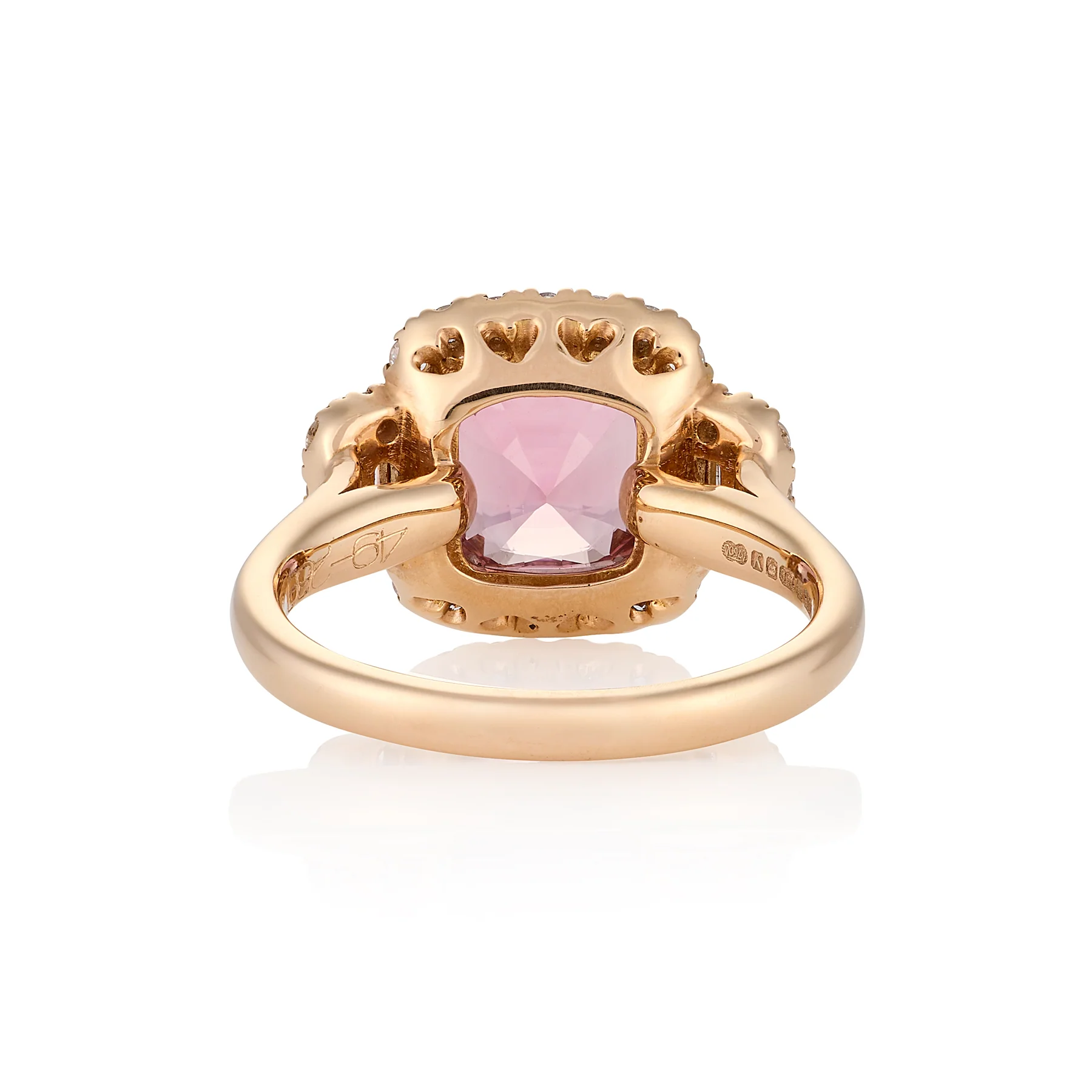 Rose Gold Tourmaline a Diamond Ring - Image 3