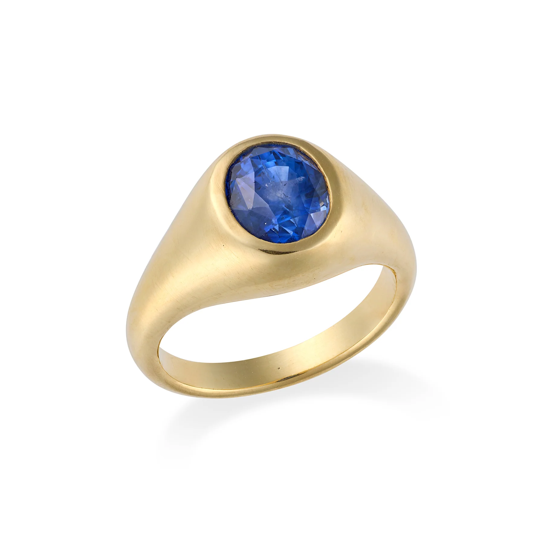Royal Blue Ceylon Sapphire and 18ct Gold Ring - Image 2