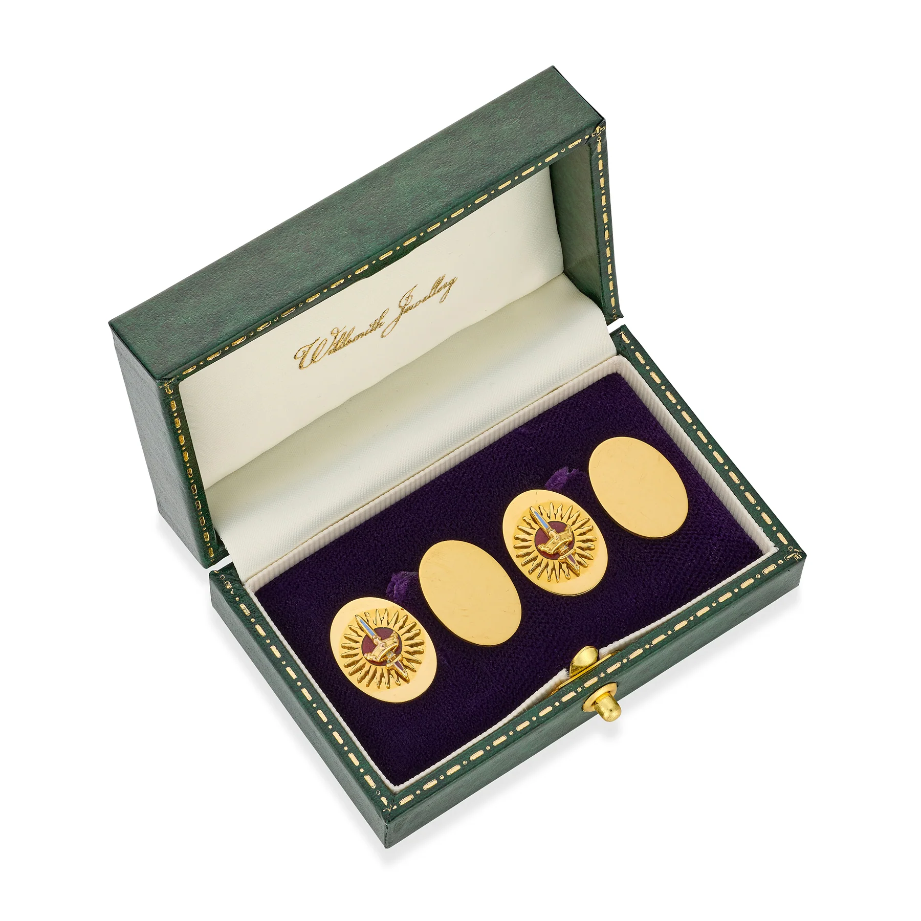 Royal Presentation Gold and Enamel Knights Bachelor Cufflinks - Image 2