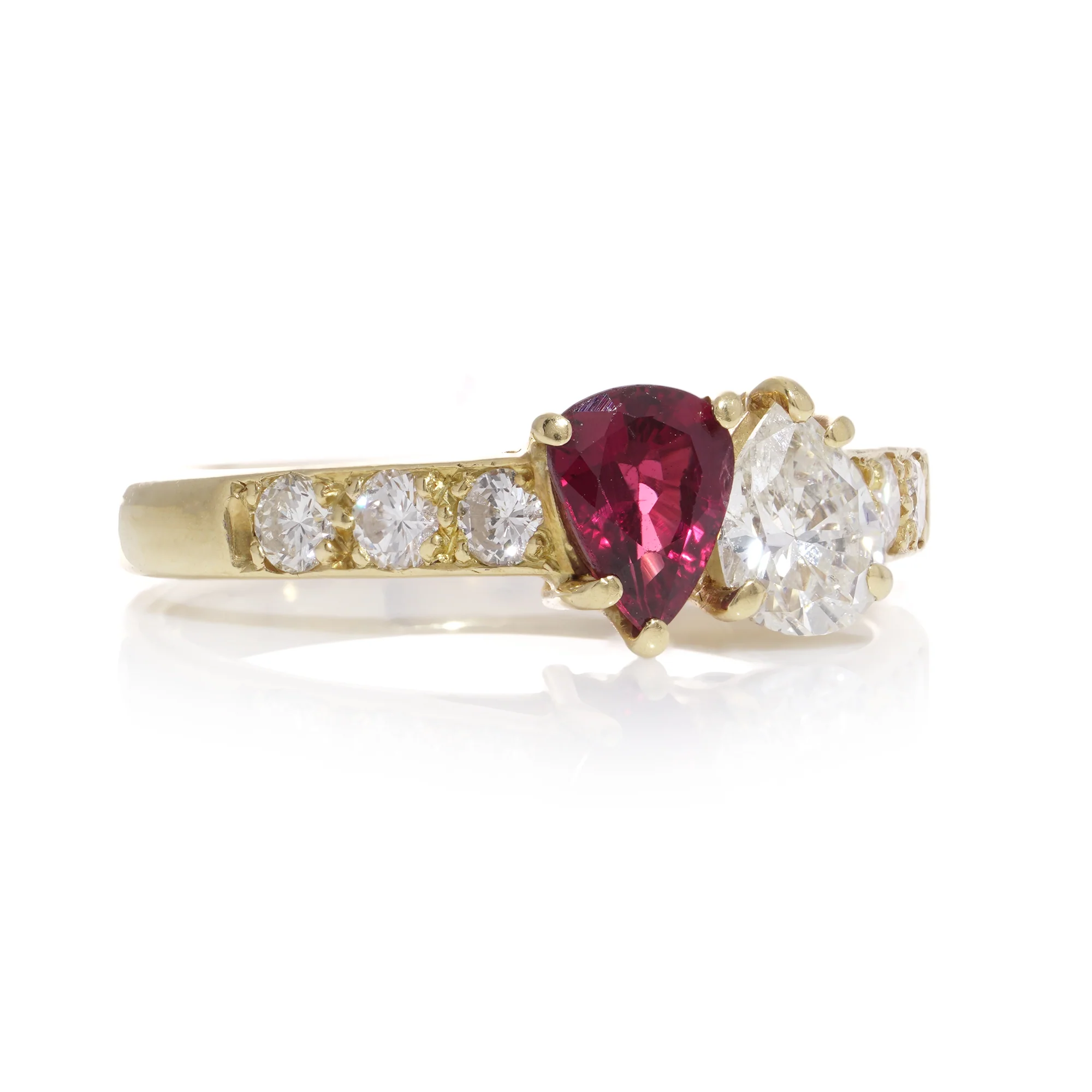 Ruby and Diamond 'Toi et Moi' Ring - Image 3