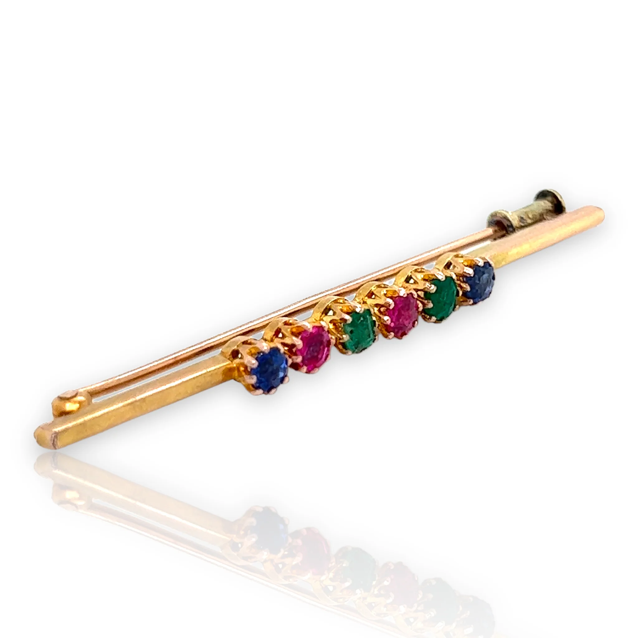 Ruby, Sapphire & Emerald Brooch - Image 3