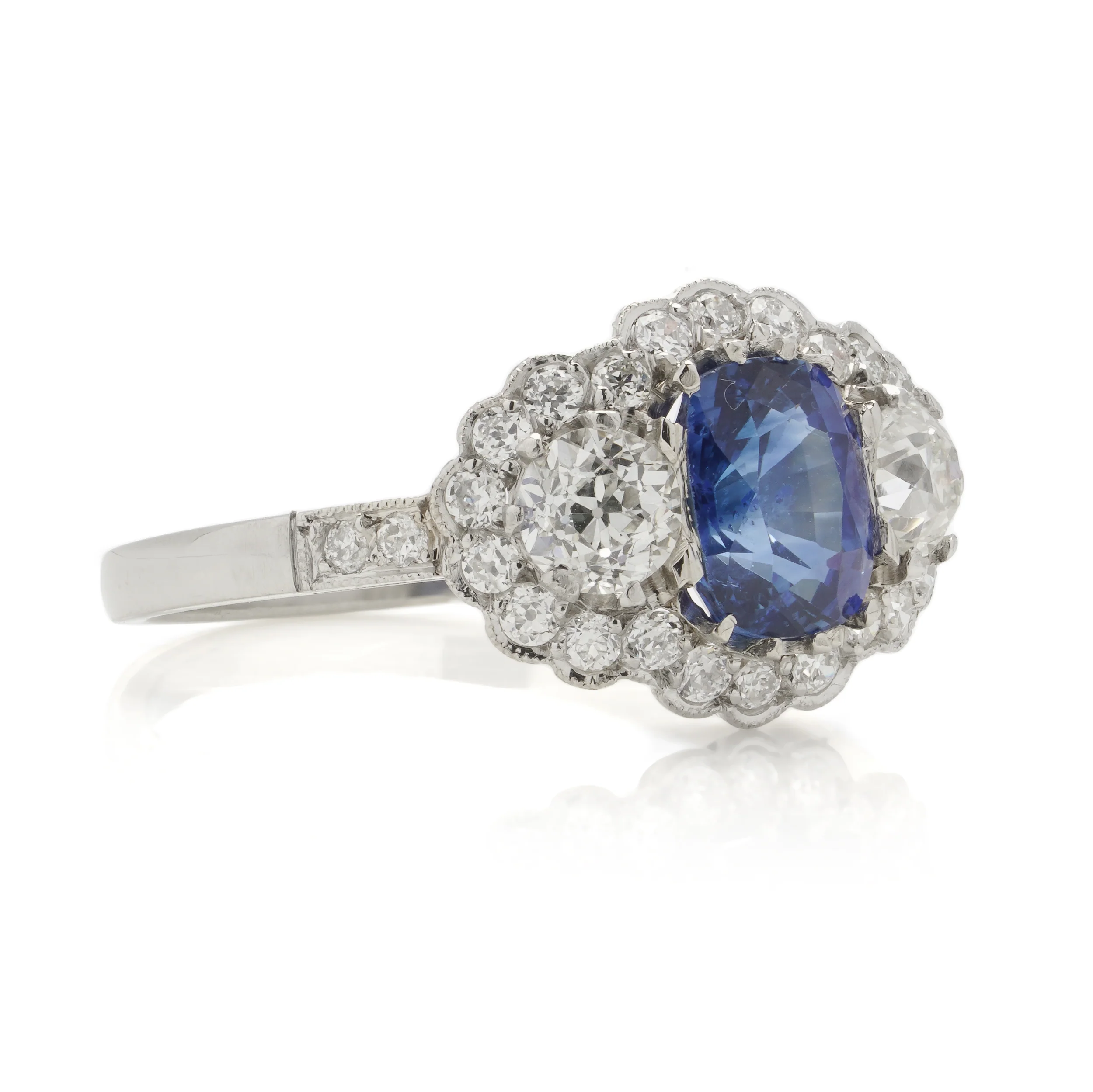Sapphire and Diamond Engagement Ring - Image 7