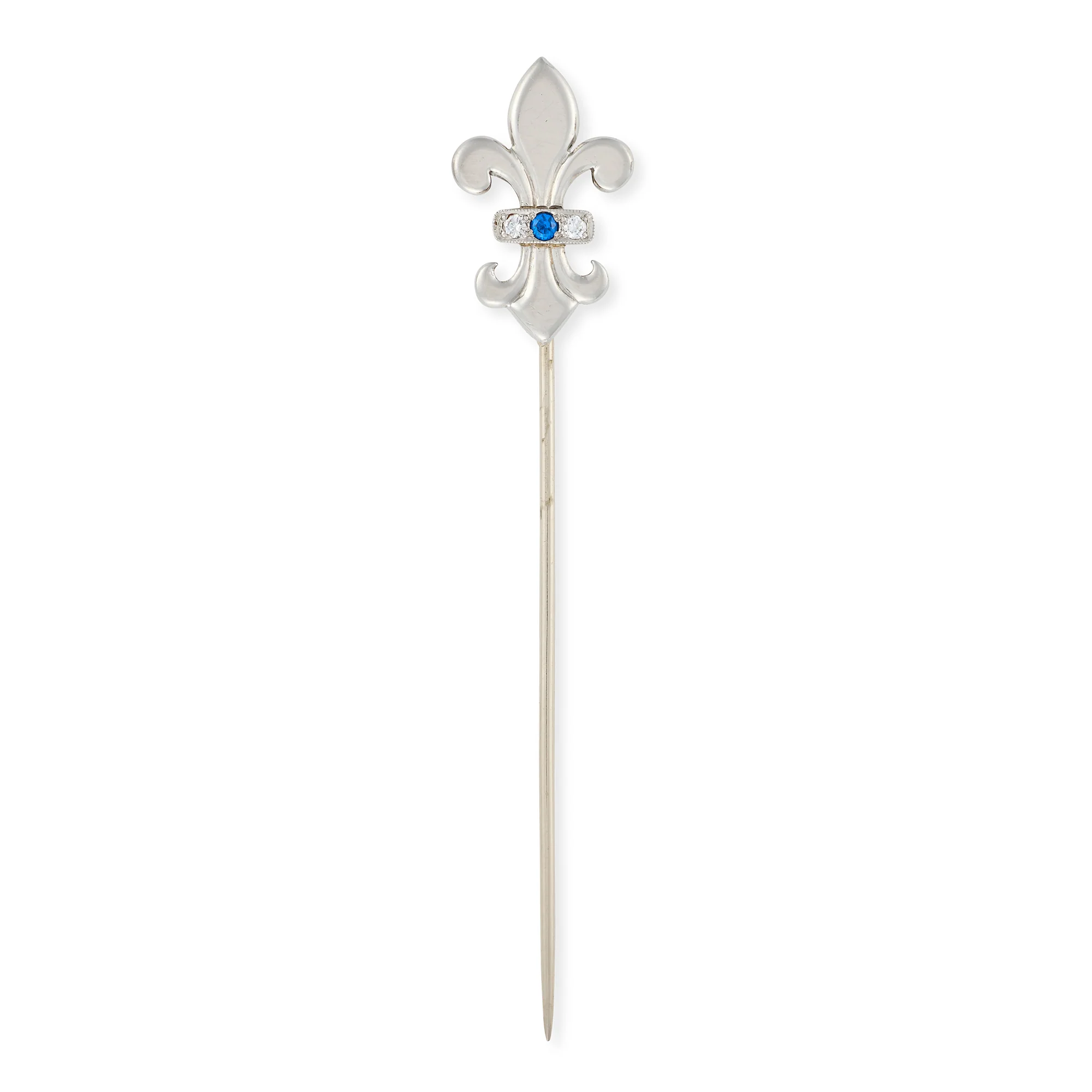 Sapphire & Diamond Fleur de Lis Stickpin - Image 2