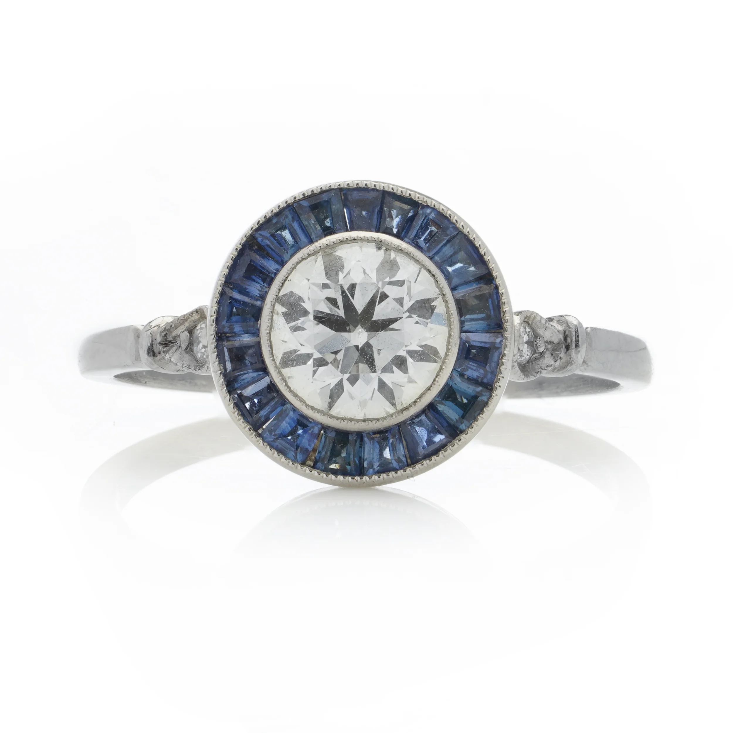 Sapphire & Diamond Target Ring