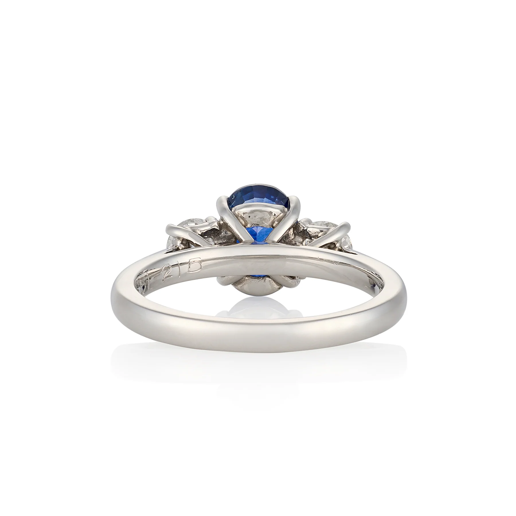 Sapphire & Diamond Three Stone Ring - Image 3