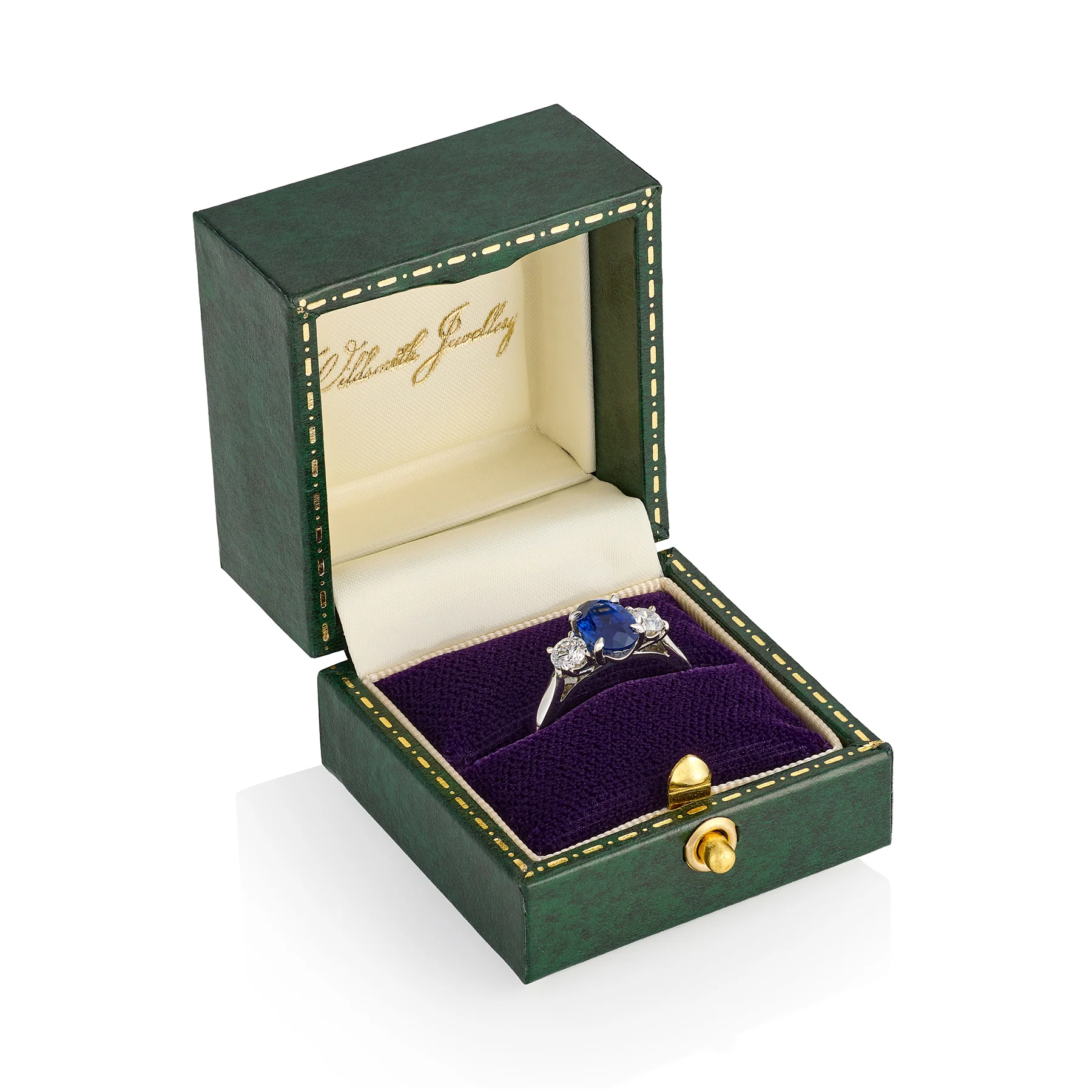 Sapphire & Diamond Three Stone Ring - Image 4