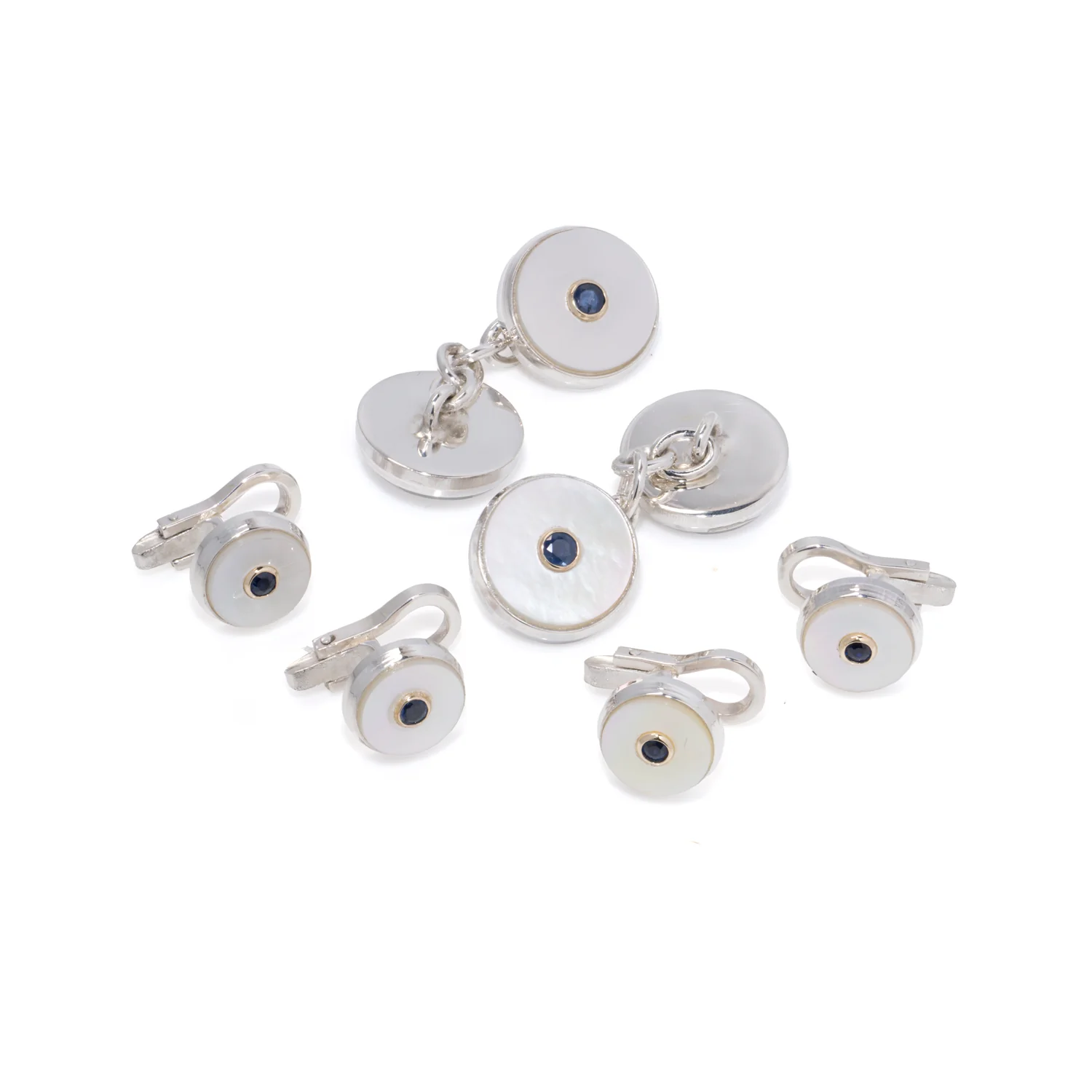 Sapphire & Mother of Pearl Round Dress Set