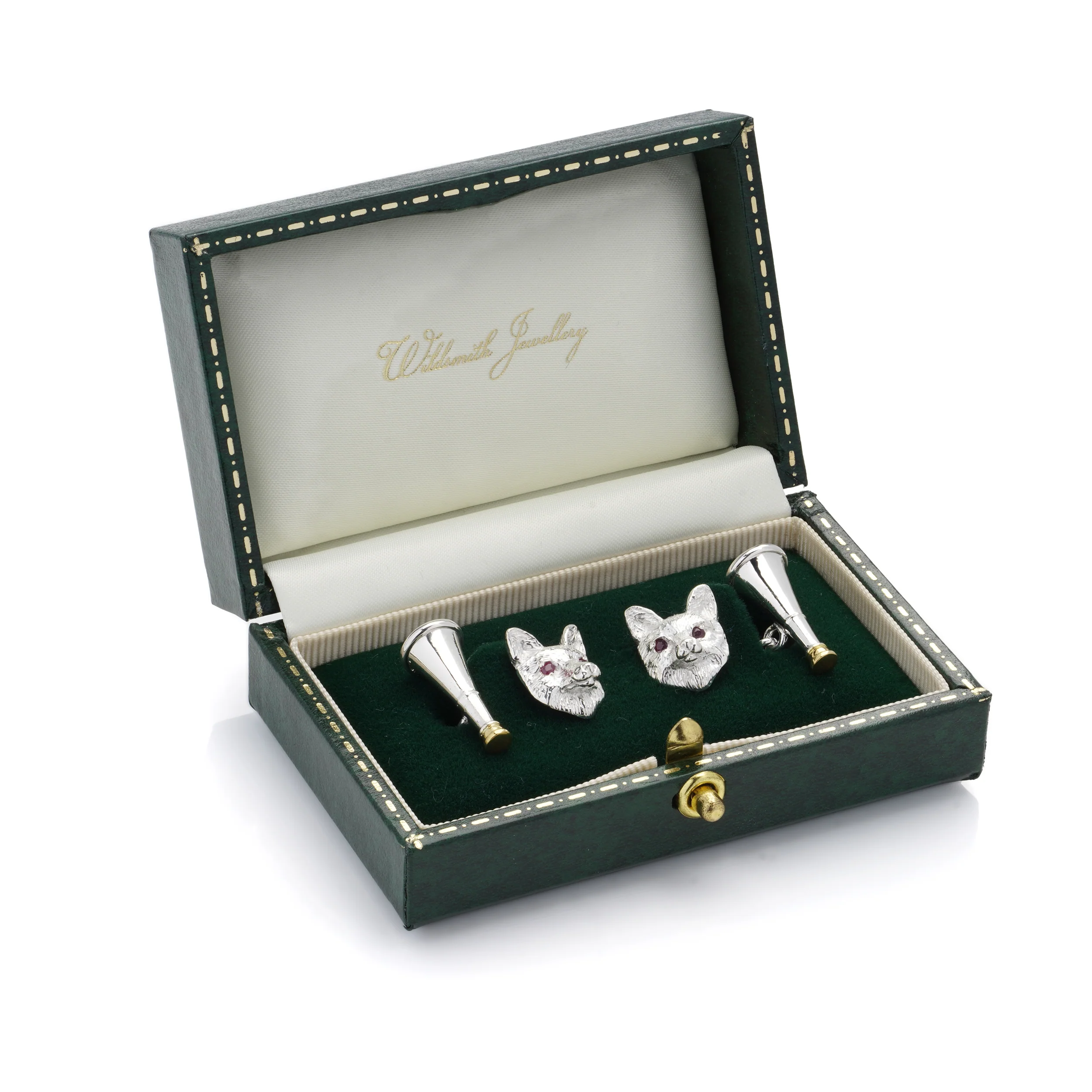 Silver and Ruby Hunting Cufflinks - Image 2