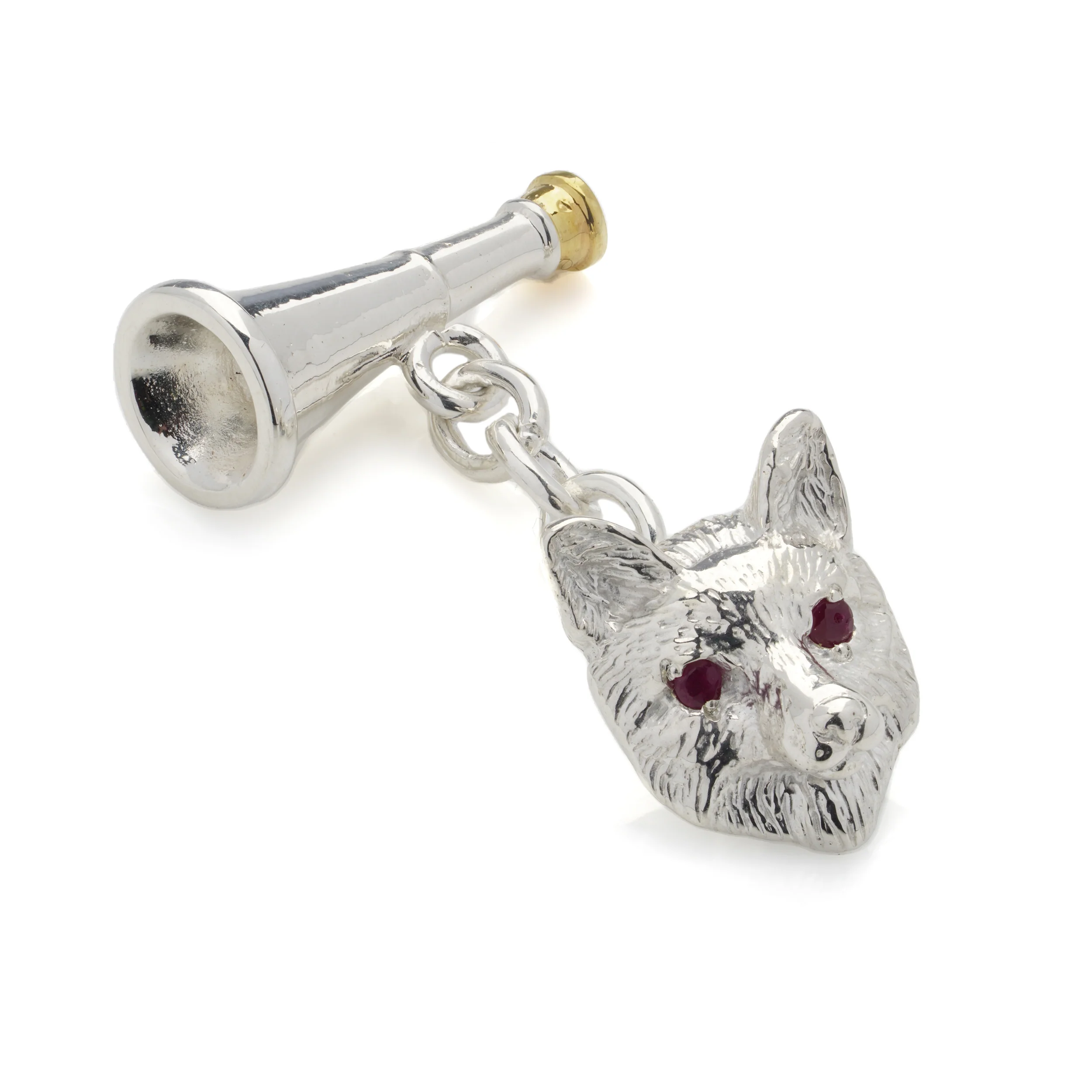 Silver and Ruby Hunting Cufflinks - Image 4