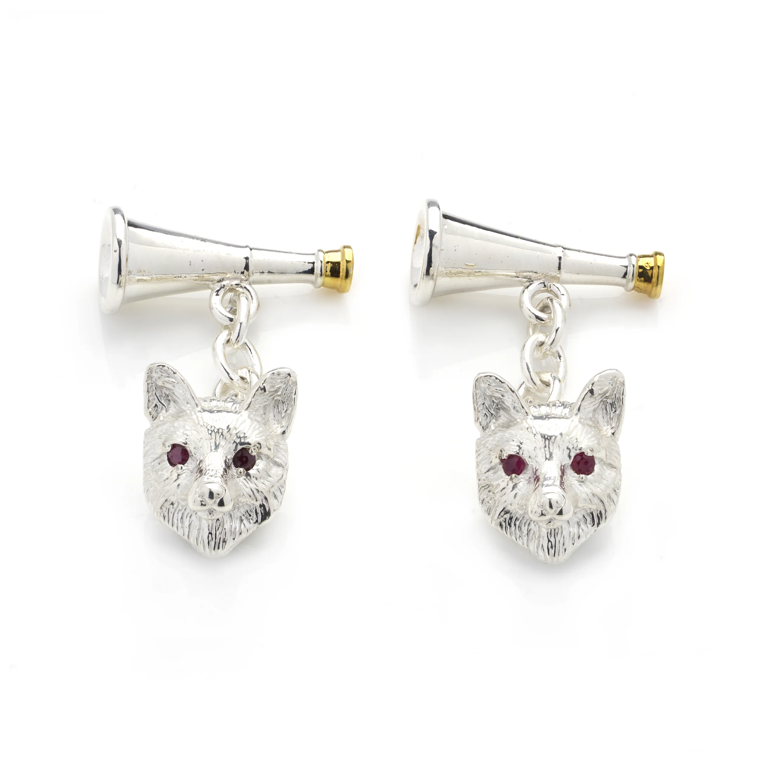 Silver and Ruby Hunting Cufflinks - Image 5