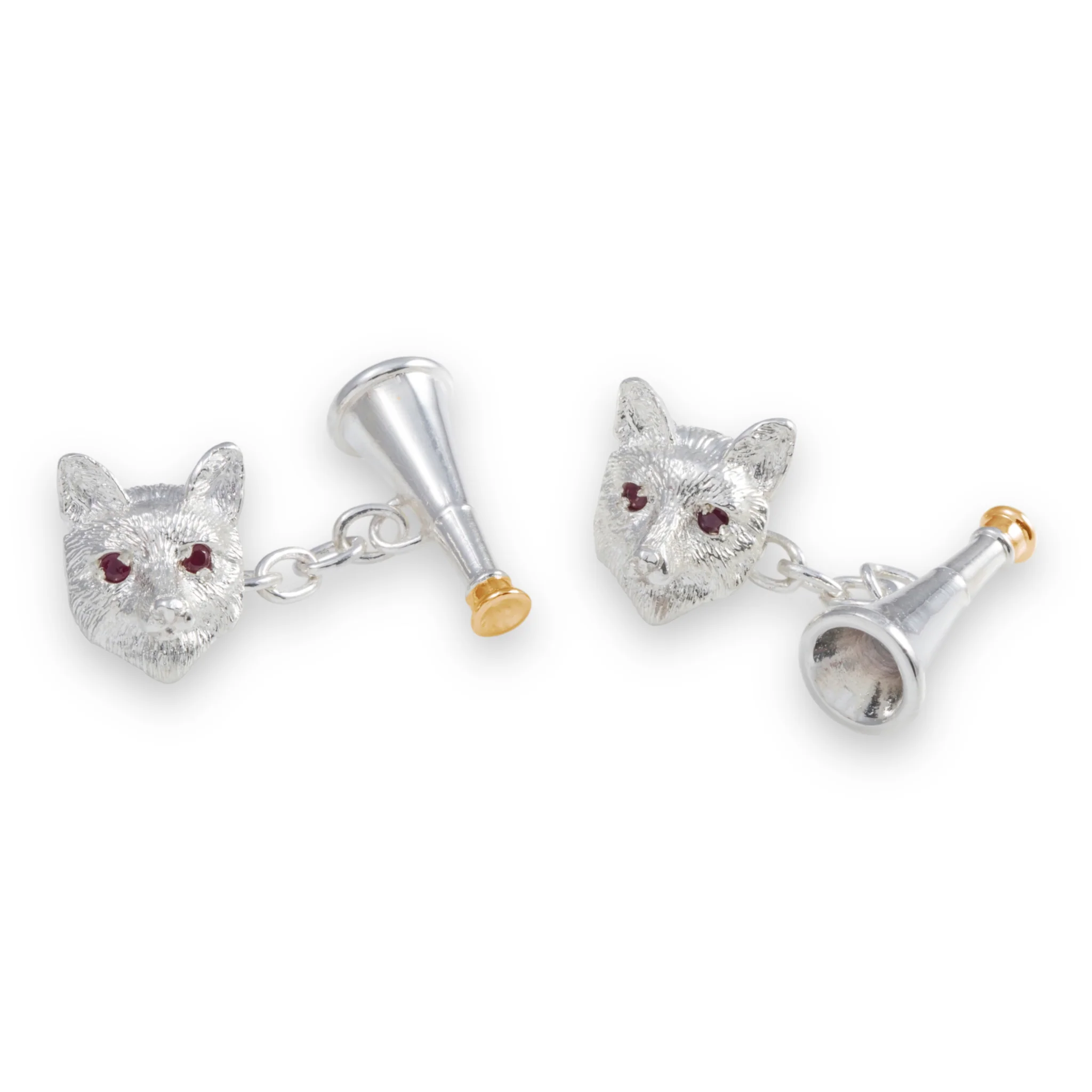 Silver and Ruby Hunting Cufflinks - Image 6
