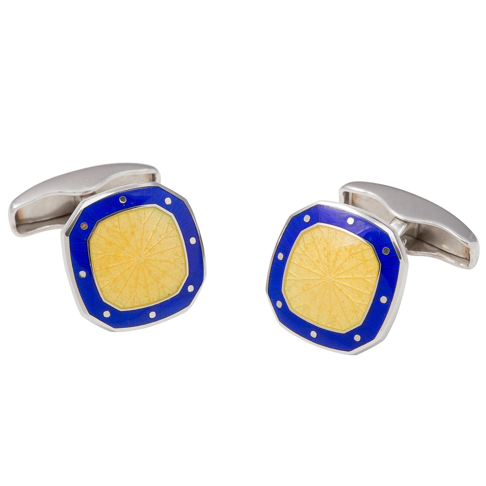 Silver Enamel Cufflinks