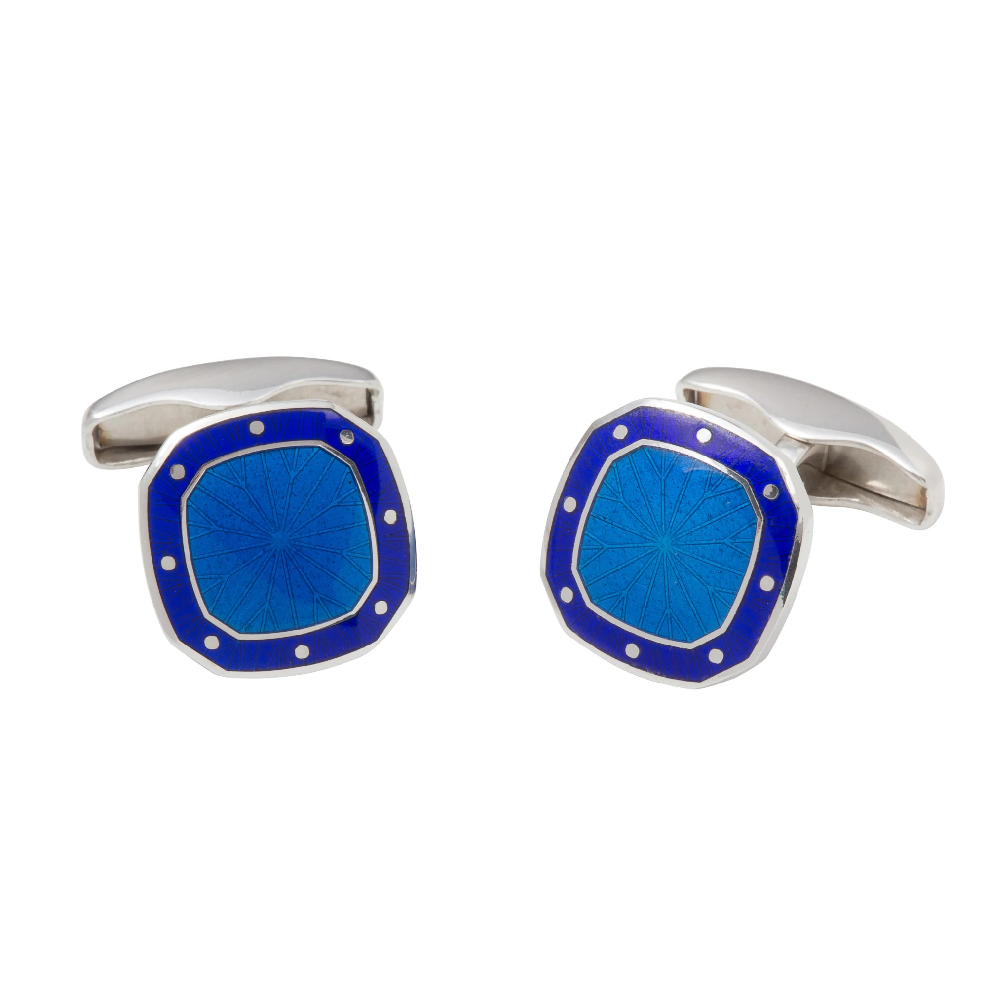 Silver Enamel Cufflinks