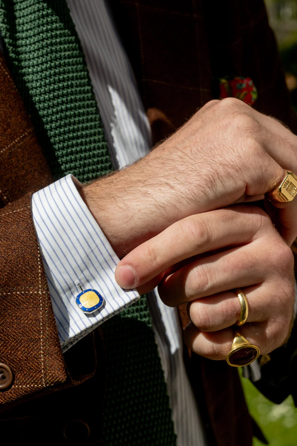 Silver Enamel Cufflinks - Image 2