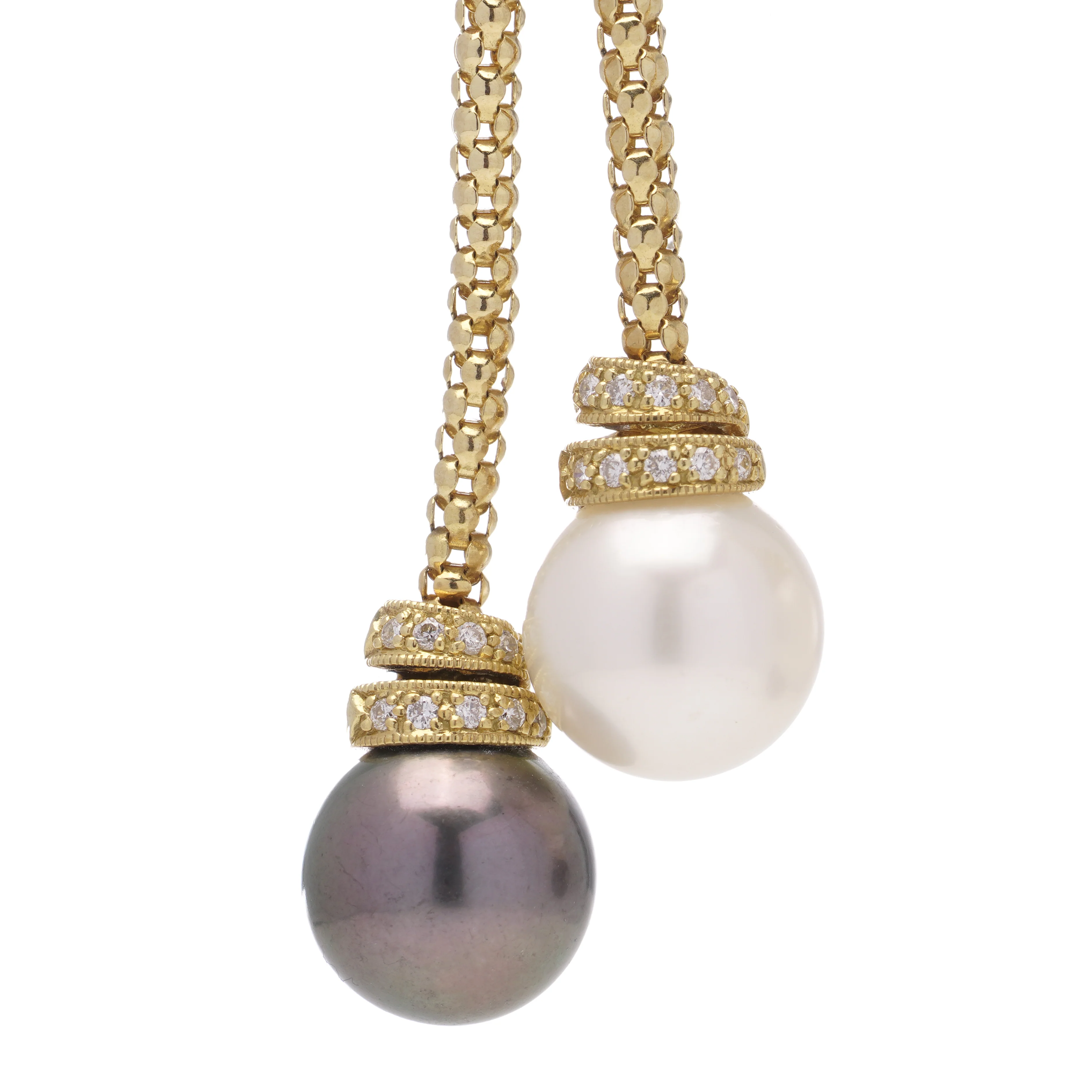 South Sea Pearl & Diamond Pendant Earrings - Image 5