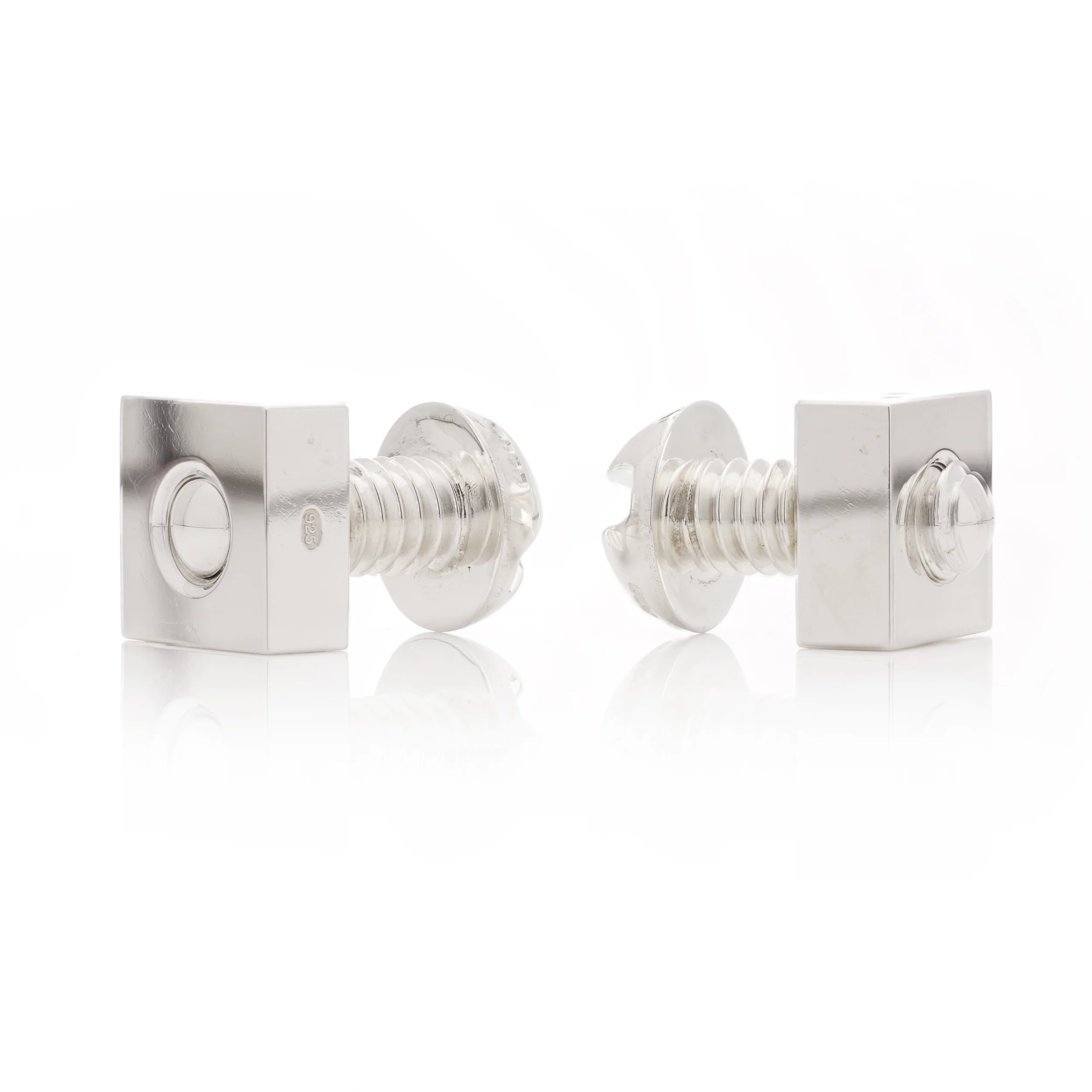 Sterling Silver Nut & Bolt Cufflinks