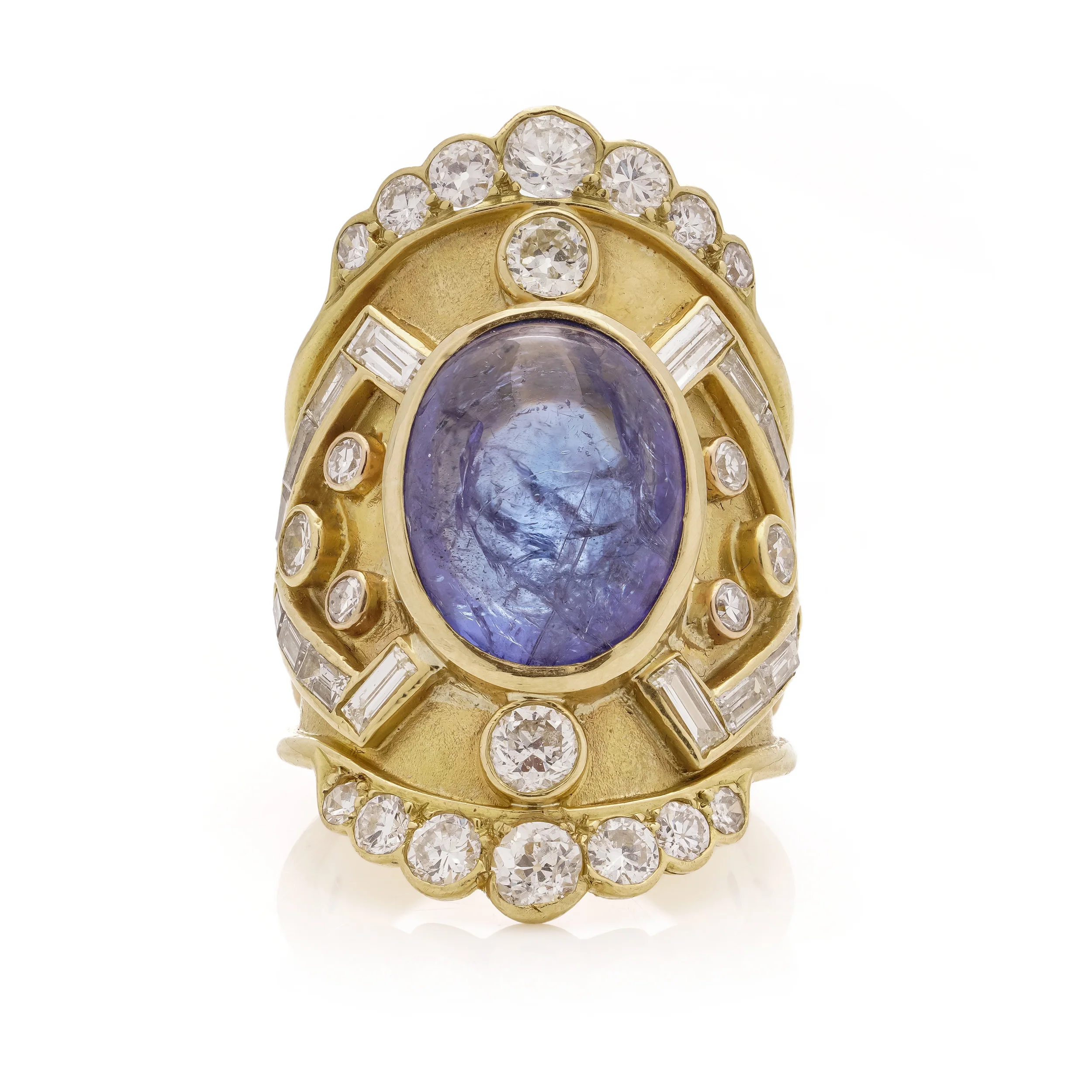 Tanzanite & Diamond Etruscan Style Ring - Image 3