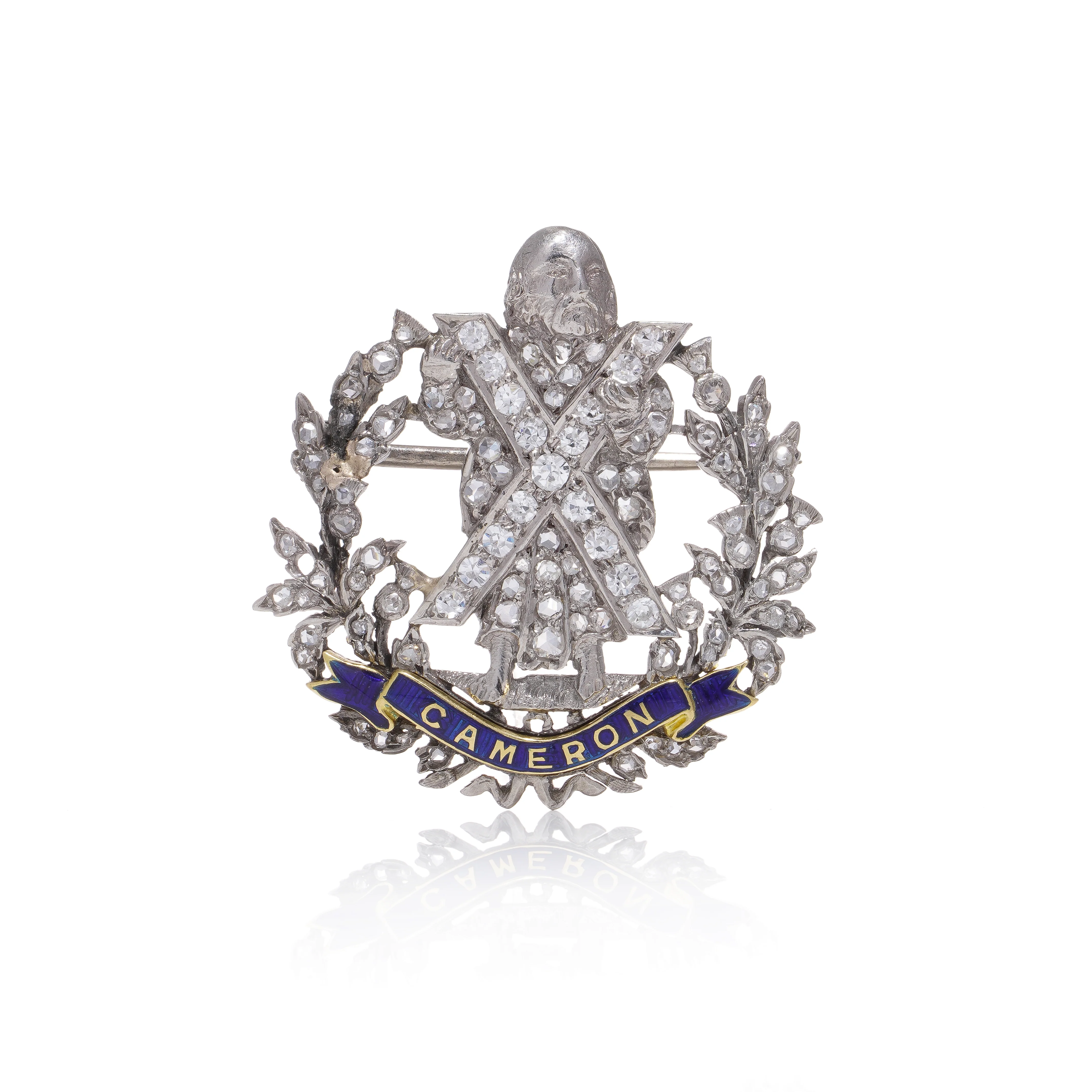 The Queen's Own Cameron Highlanders Diamond Brooch