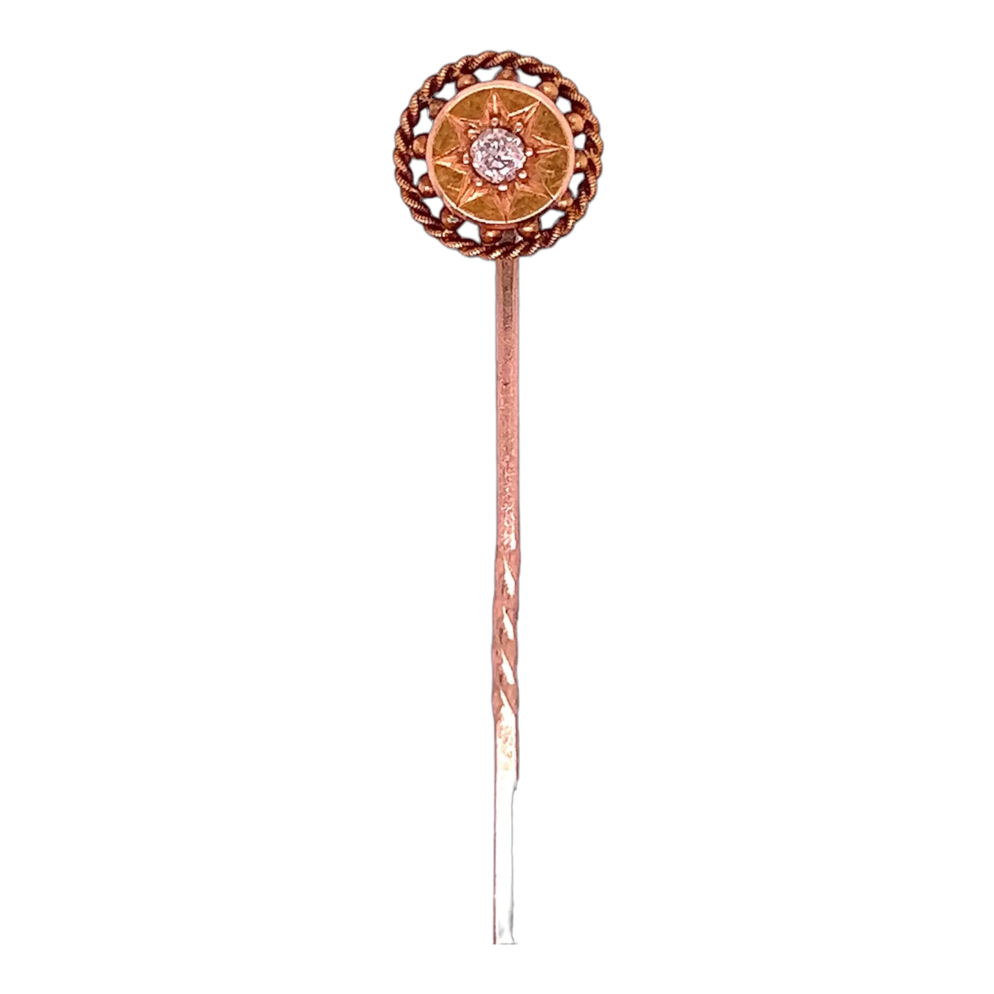 Victorian 15ct Gold Diamond Stickpin