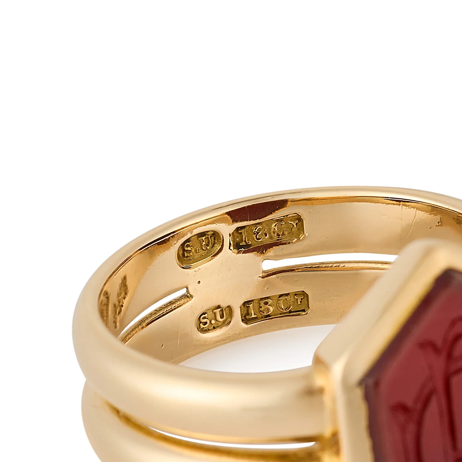 Victorian 18ct Gold and Carved Carnelian Signet Ring - Image 3