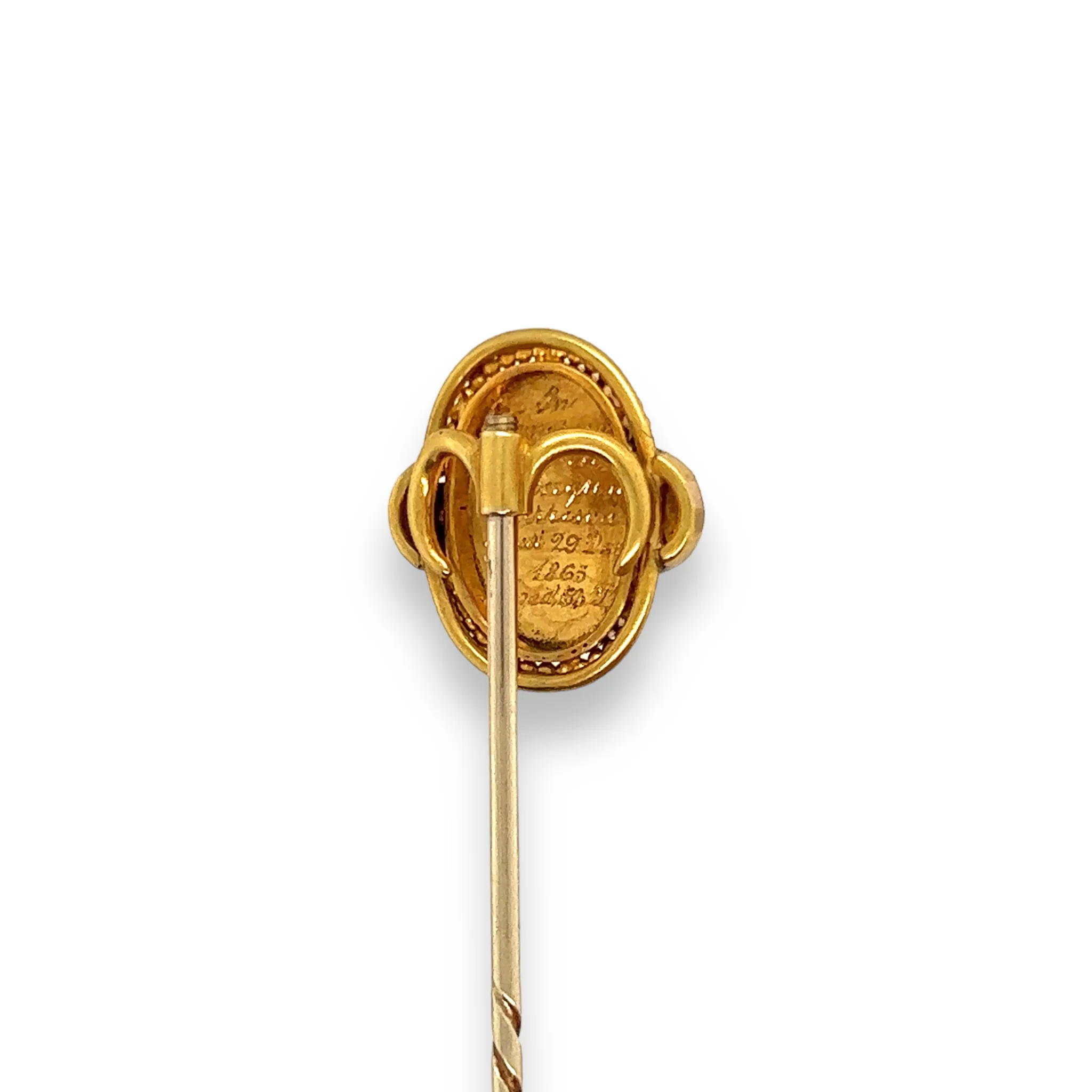 Victorian 18ct Gold Memorial Stickpin - Image 2