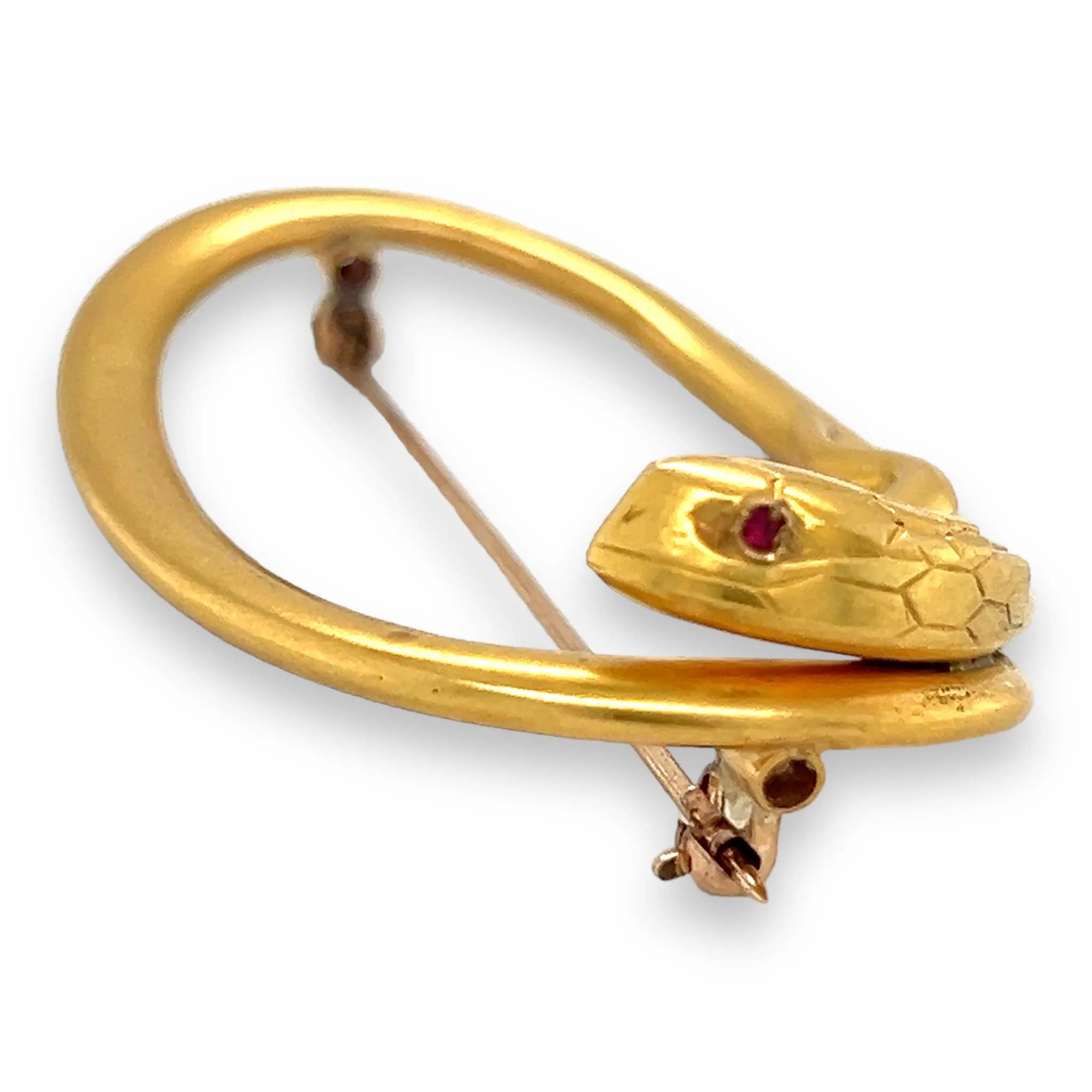 Victorian 18ct Gold Snake Brooch - Image 4