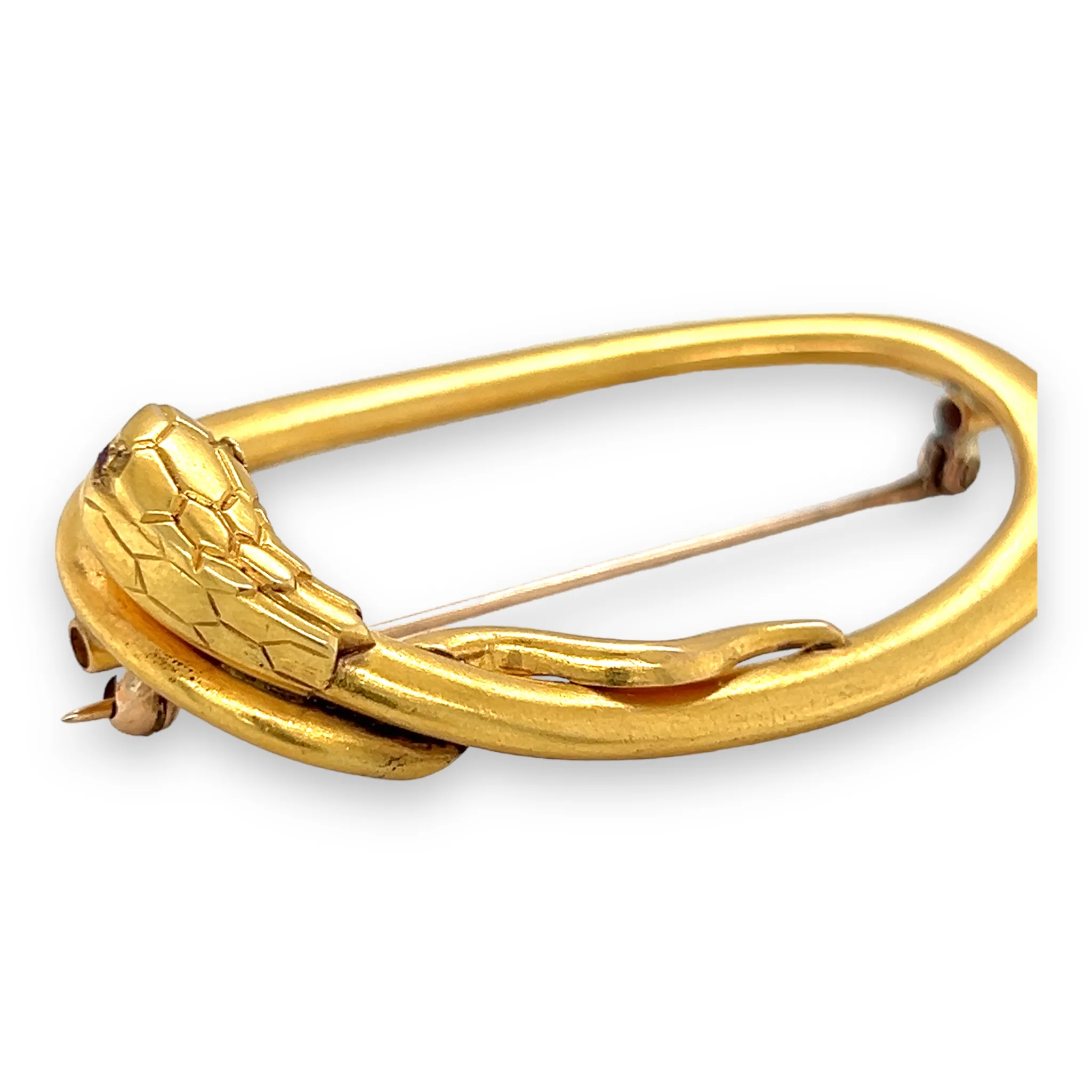 Victorian 18ct Gold Snake Brooch - Image 5