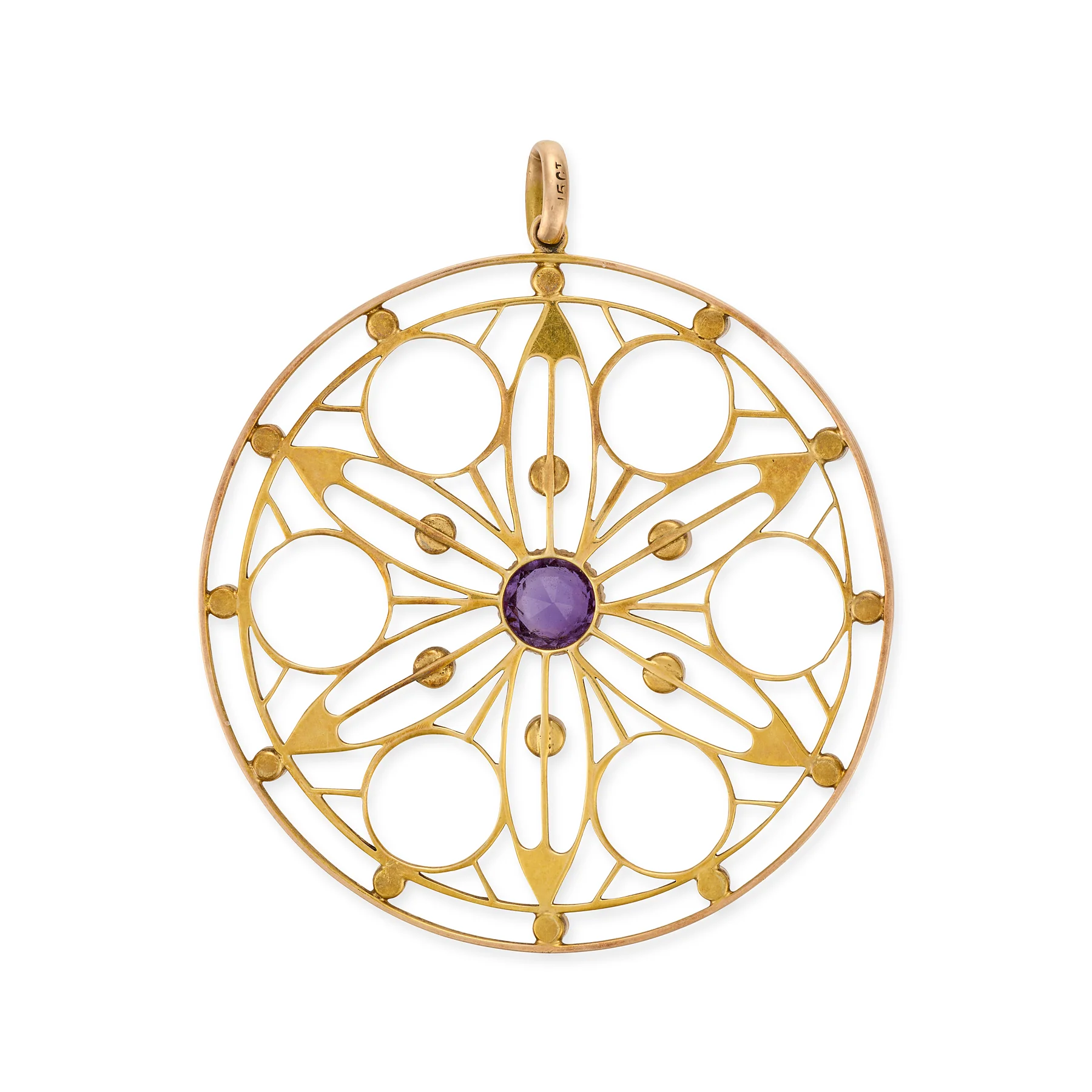 Victorian Amethyst & Pearl Pendant - Image 2